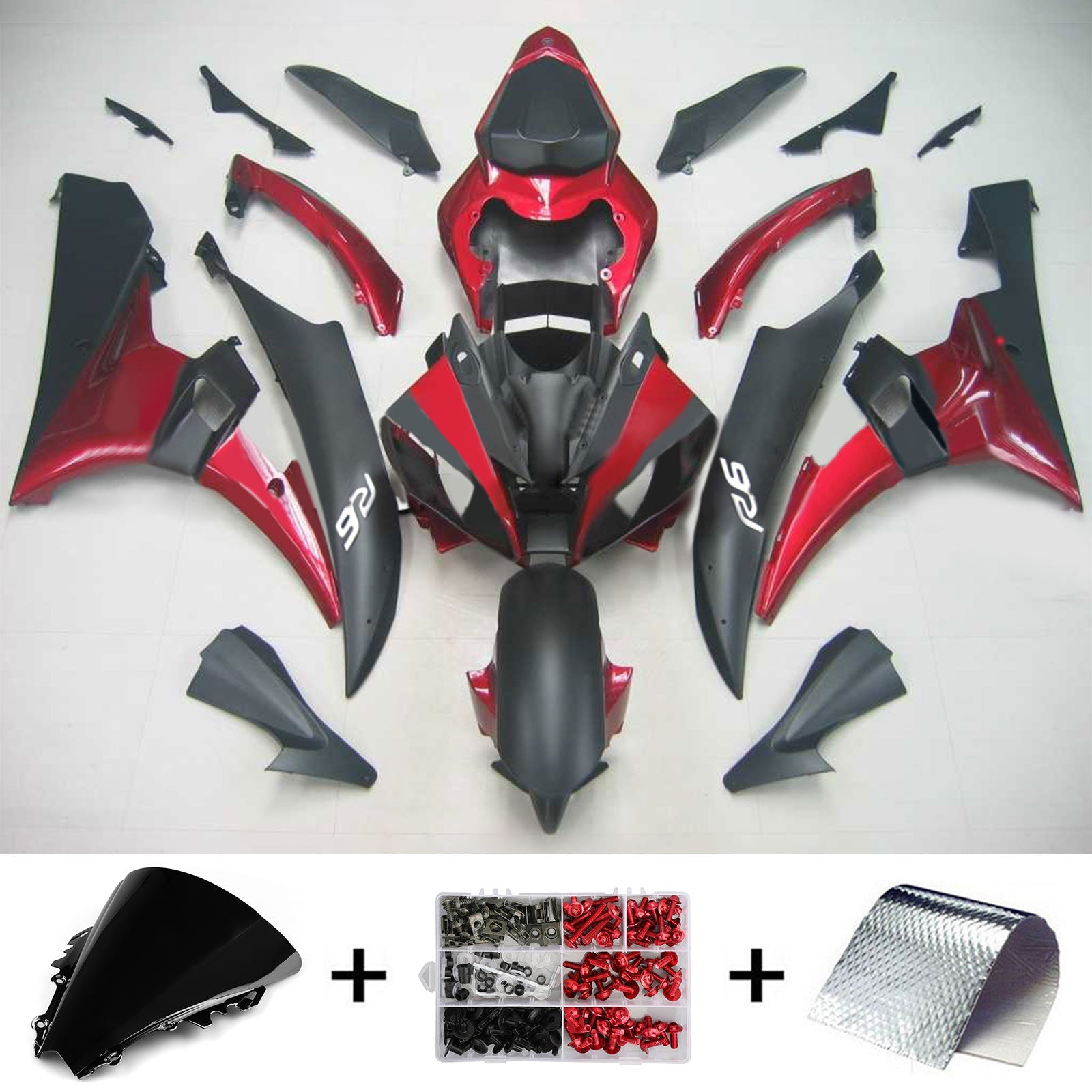 2006-2007 Yamaha YZF 600 R6 Amotopart Kit de carénage d'injection carrosserie plastique ABS #120