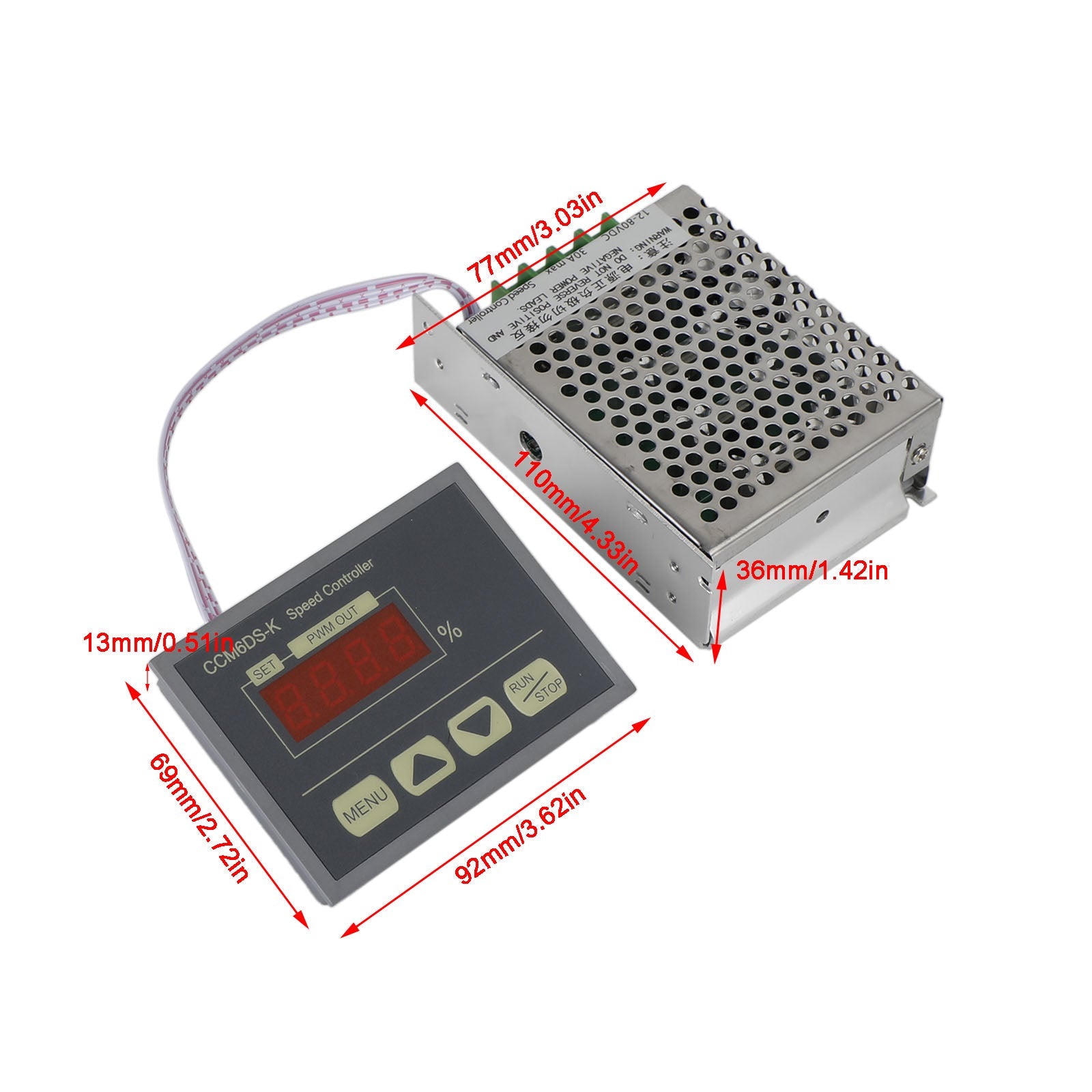 12-80V 30A PWM DC Motor Speed Controller Governor With Digital Display Panel