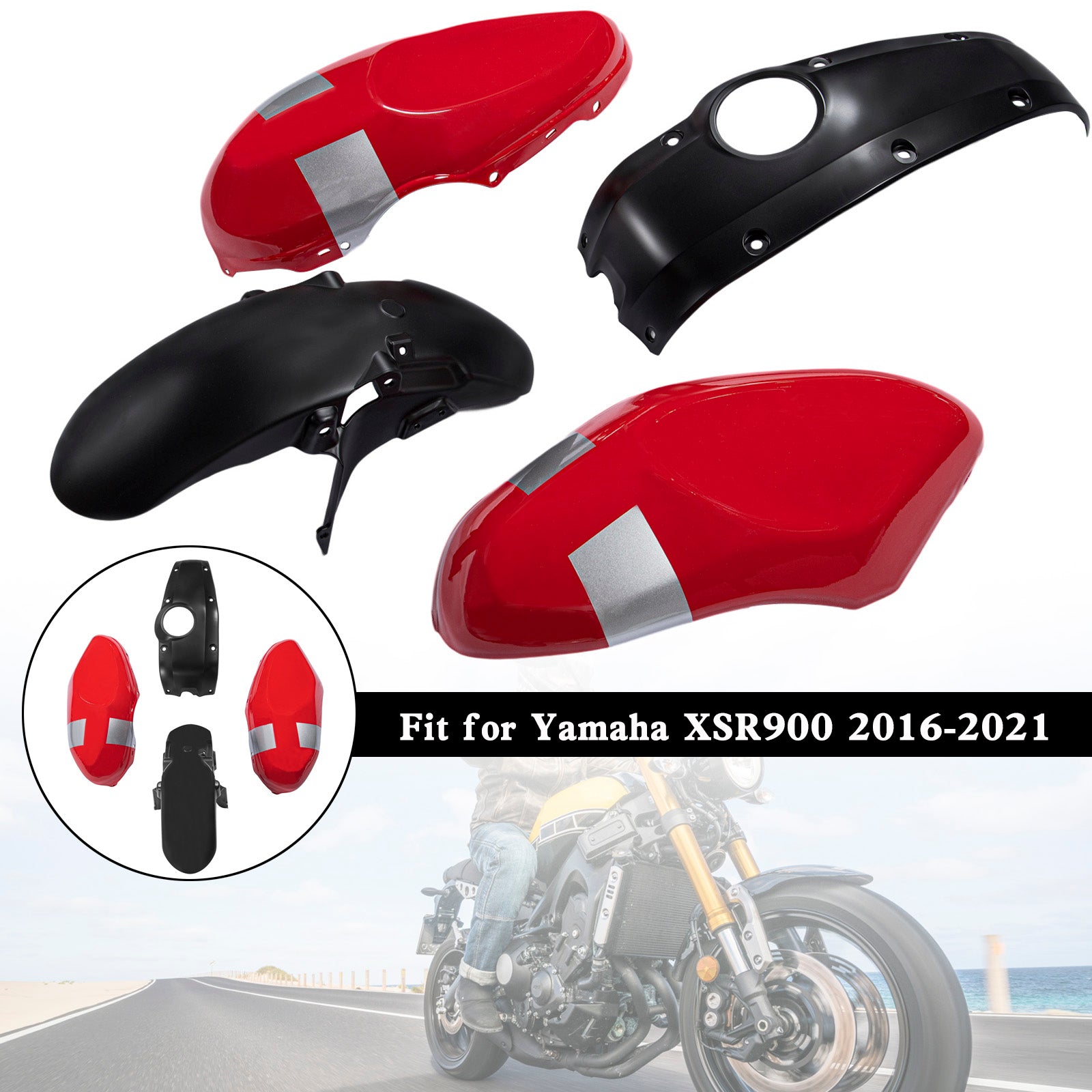 2016-2021 Yamaha XSR900 Injection ABS Plastic Bodywork Fairing Kit 001#