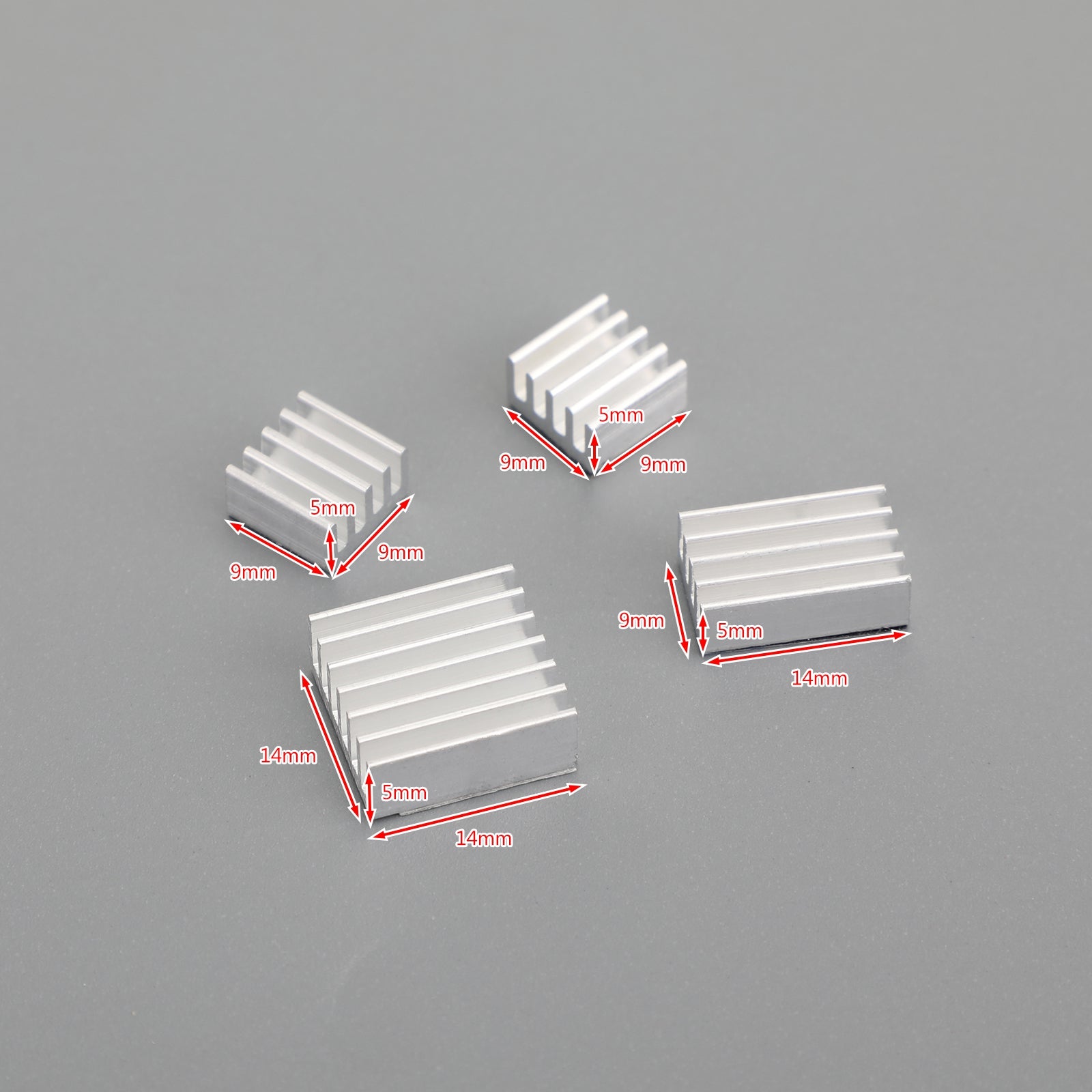 4PCS Radiator Cooler Kit Aluminum Heatsink for Raspberry Pi 4B with Sticker