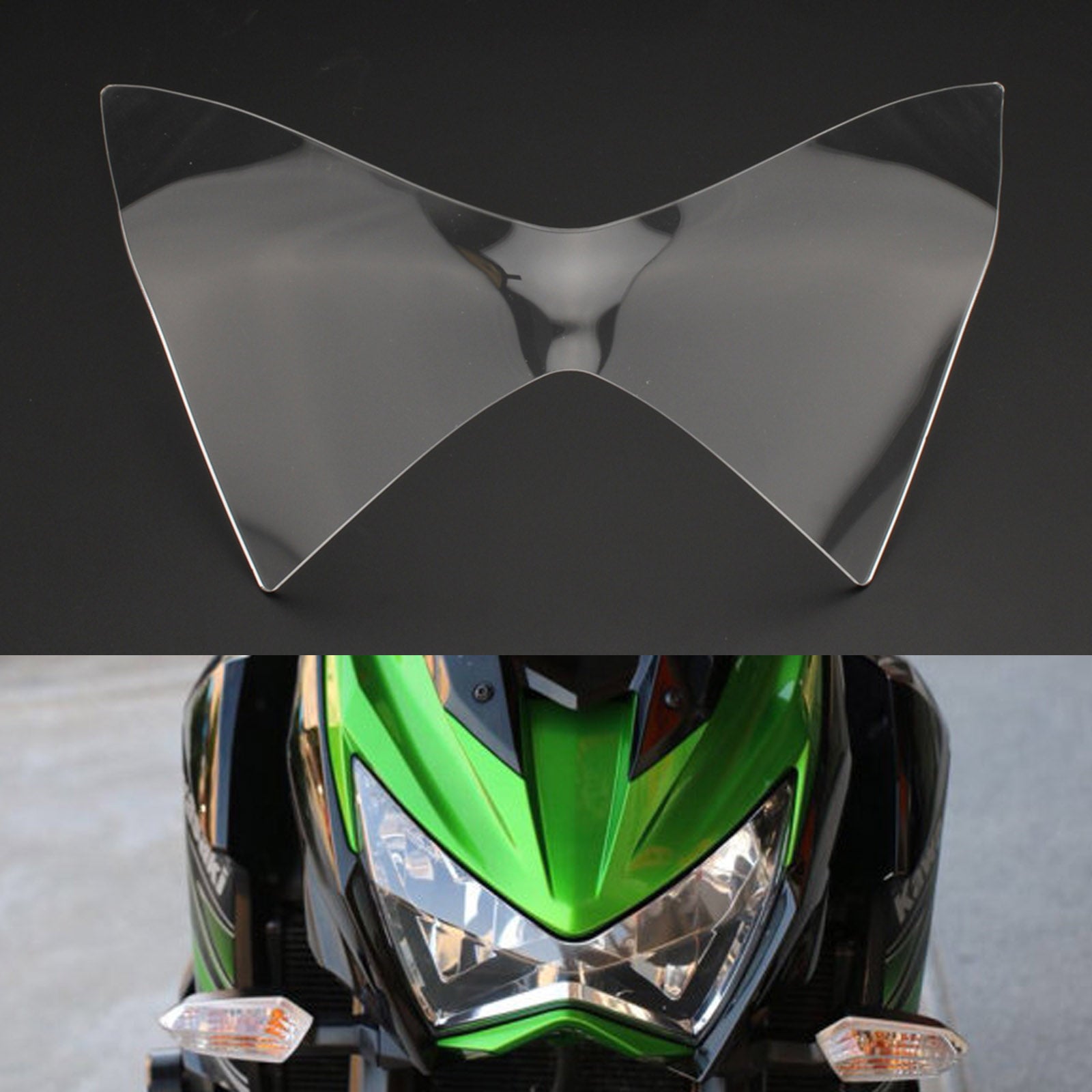 Front Headlight Lens Guard Protector Fit For Kawasaki Z250 Z300 Z800 13-16 Smoke Generic