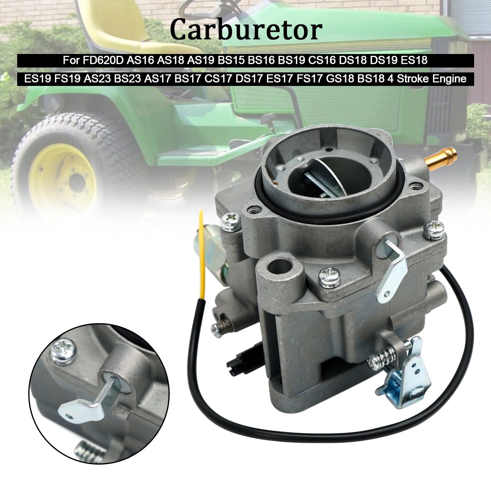 Carburateur 15004-0799 Fit John Deere 425 Fit Kawasaki FD620D MIA11386 MIA12362