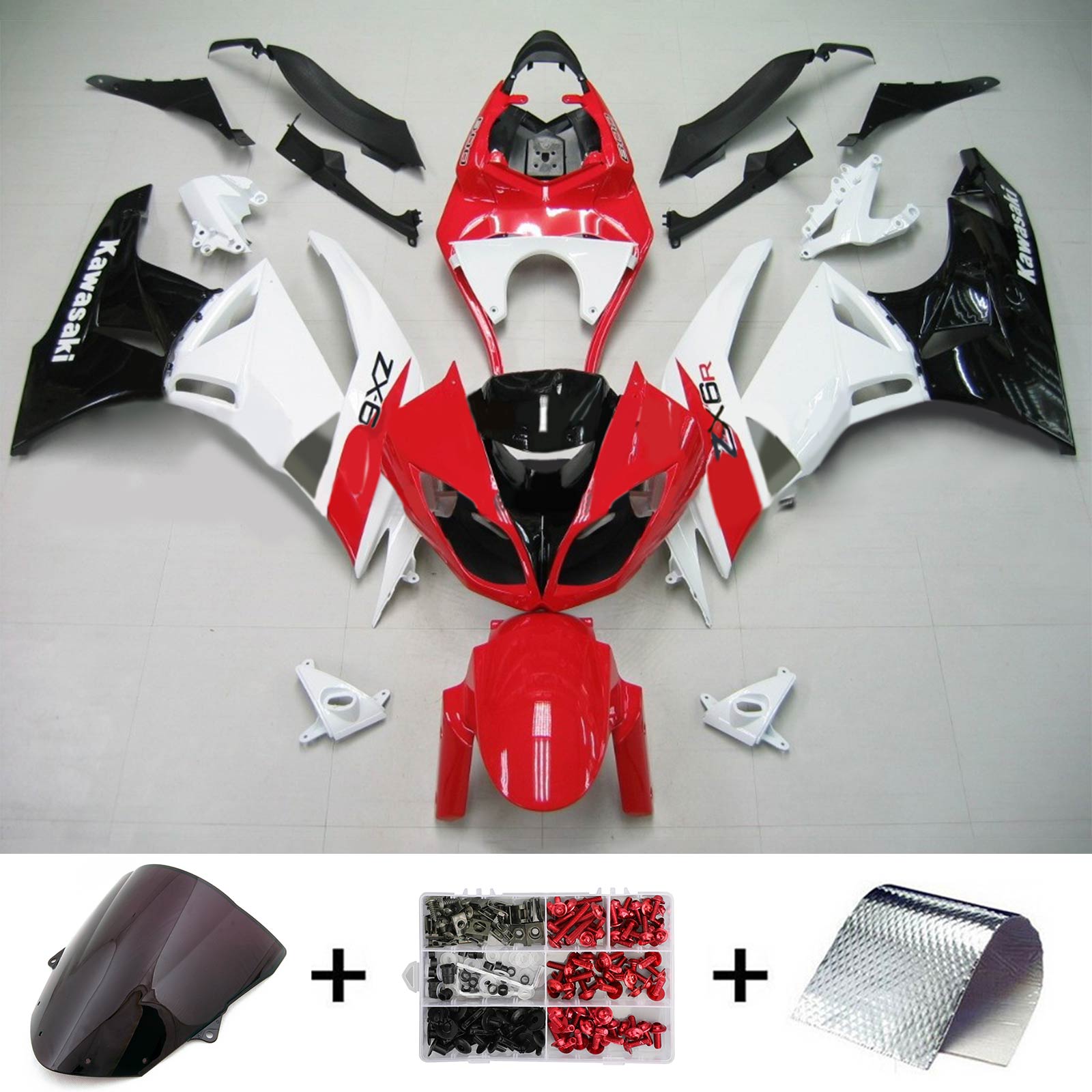 2009-2012 Kawasaki ZX6R 636 Fairing Kit Bodywork Plastic Abs Abs