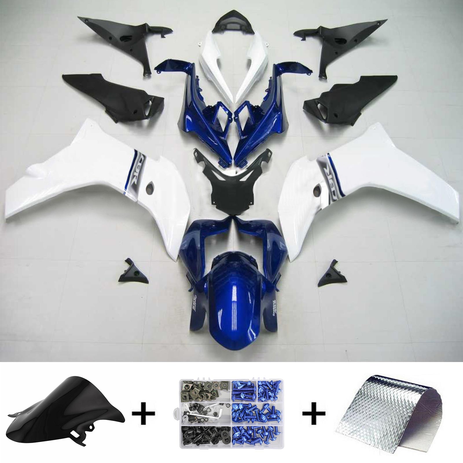 2011-2013 Honda CBR600F Kit de carénage d'injection Amotopart carrosserie plastique ABS #106