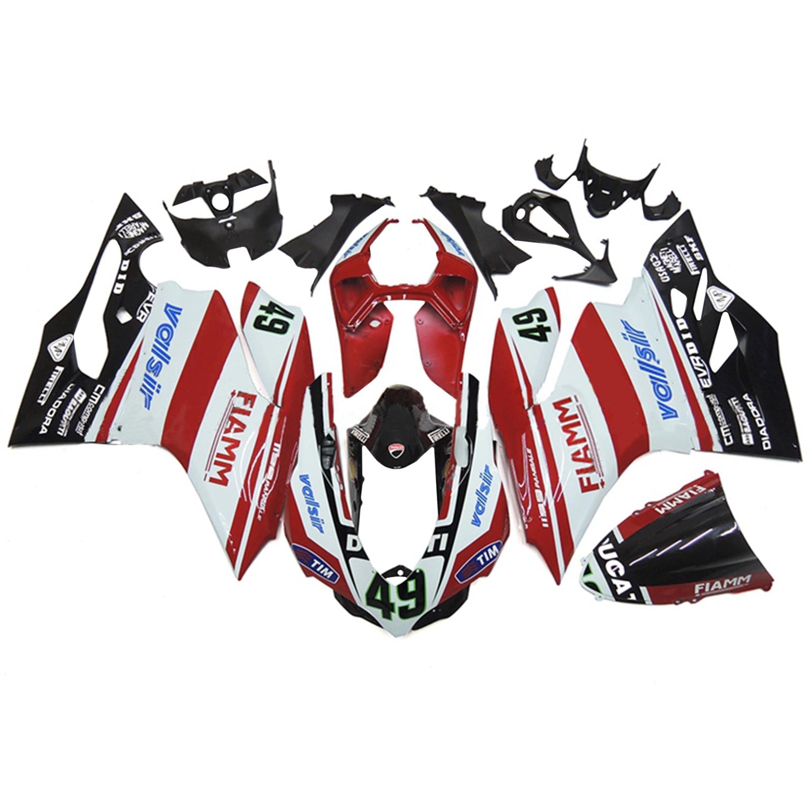 2012-2015 Ducati 1199 899 Injection Fairing Kit Karosseri Plast ABS#122