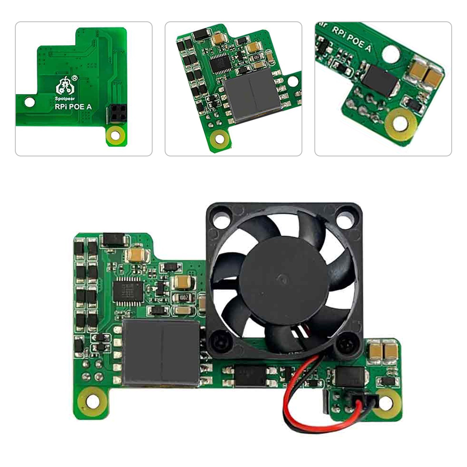 Raspberry Pi Poe Ethernet Power Supply Expansion Module Supports 3B+/4B with Fan