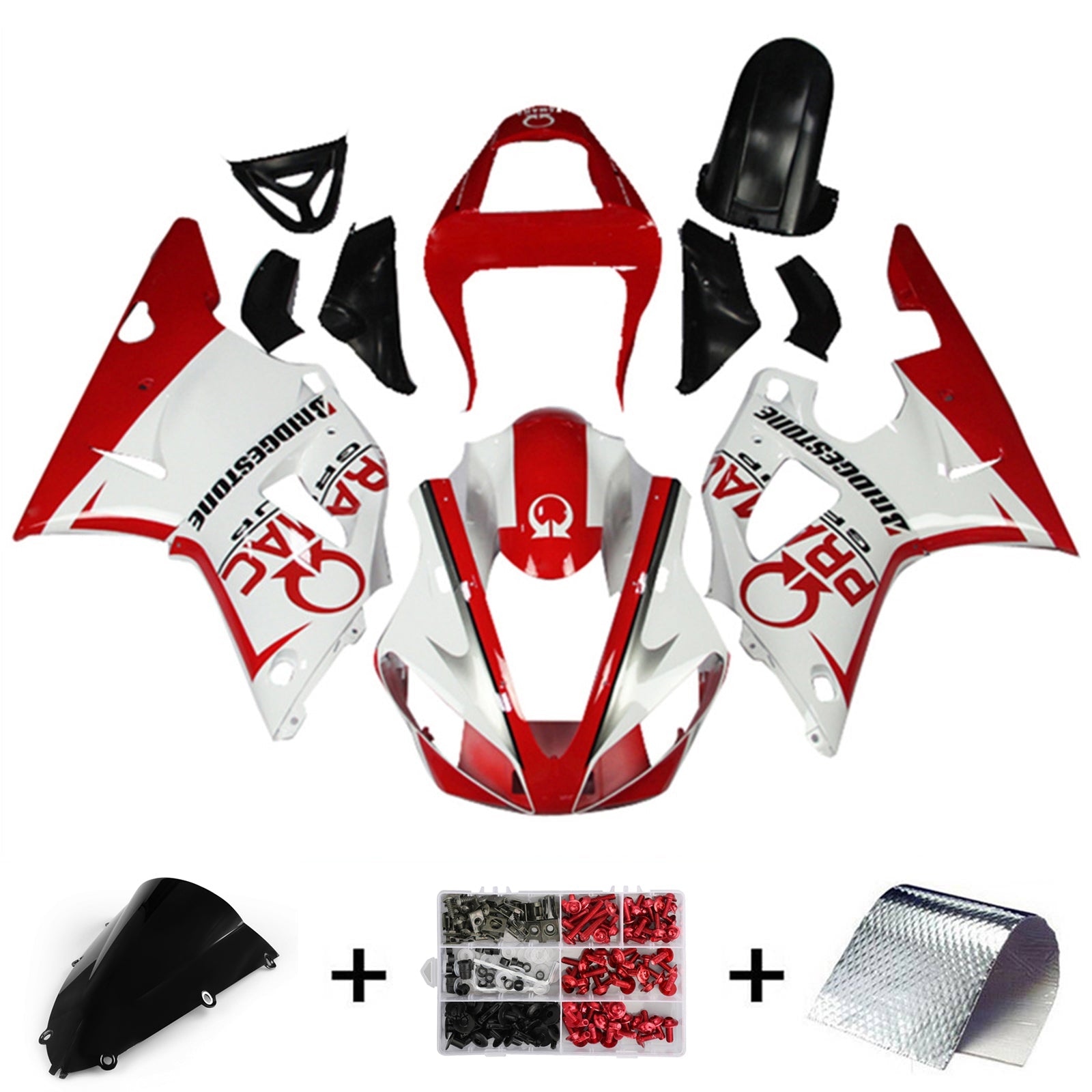 1998-1999 Yamaha YZF 1000 R1 Kit de carénage d'injection carrosserie plastique ABS # 115