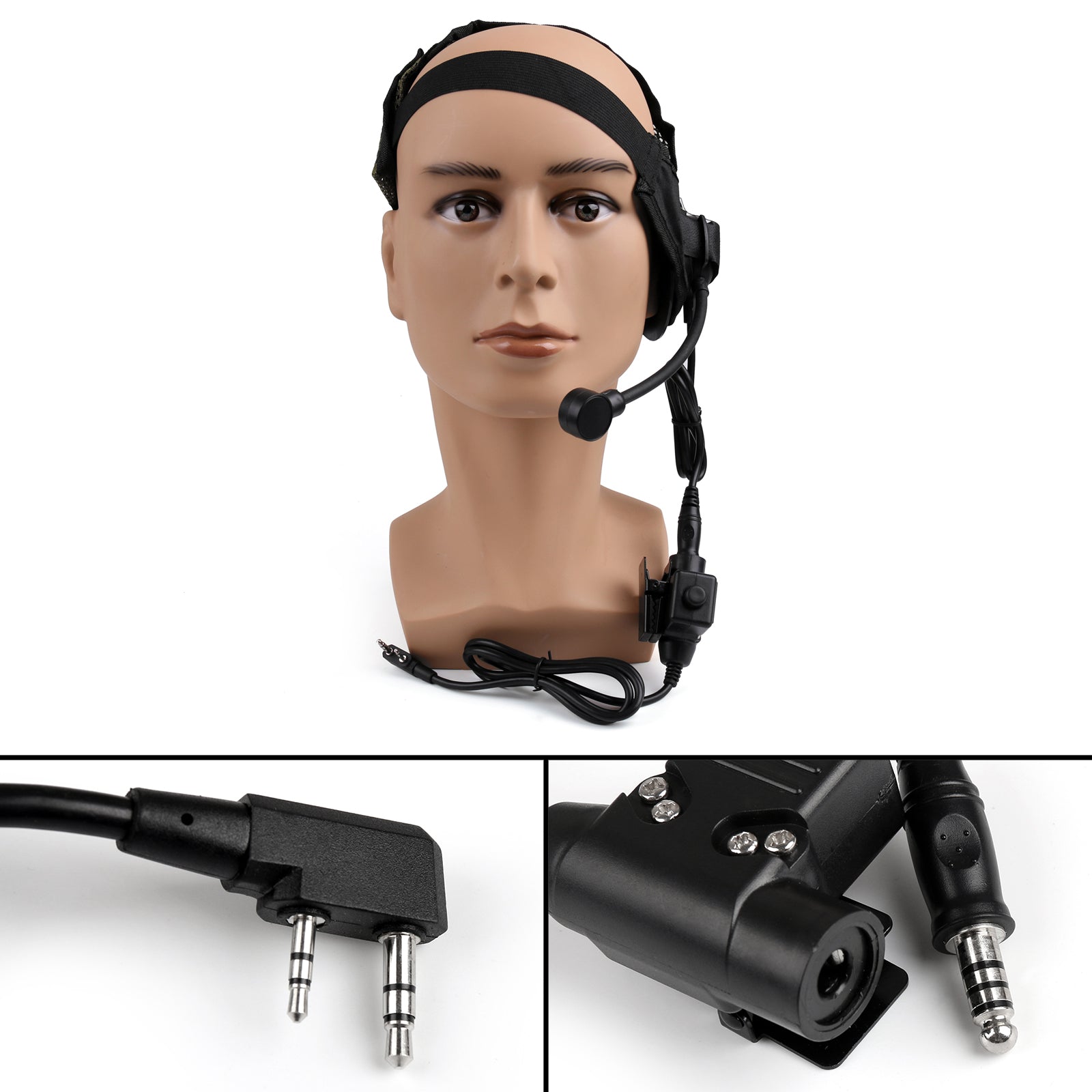 1x HD-02 Z-Tactical Bowman Elite II-headset U94 PTT voor Kenwood BaoFeng-radio