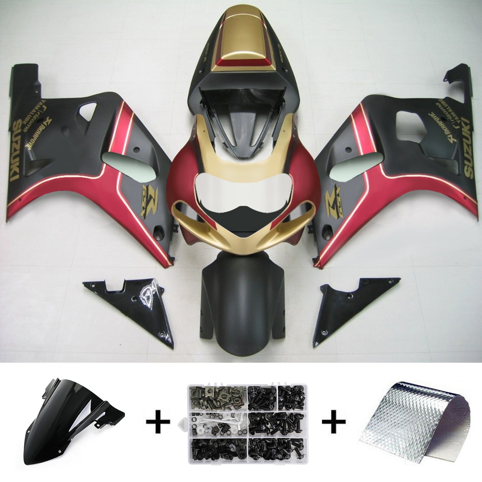 2001-2003 Suzuki GSXR750 K1 Amotopart Kit de carénage d'injection carrosserie plastique ABS #135