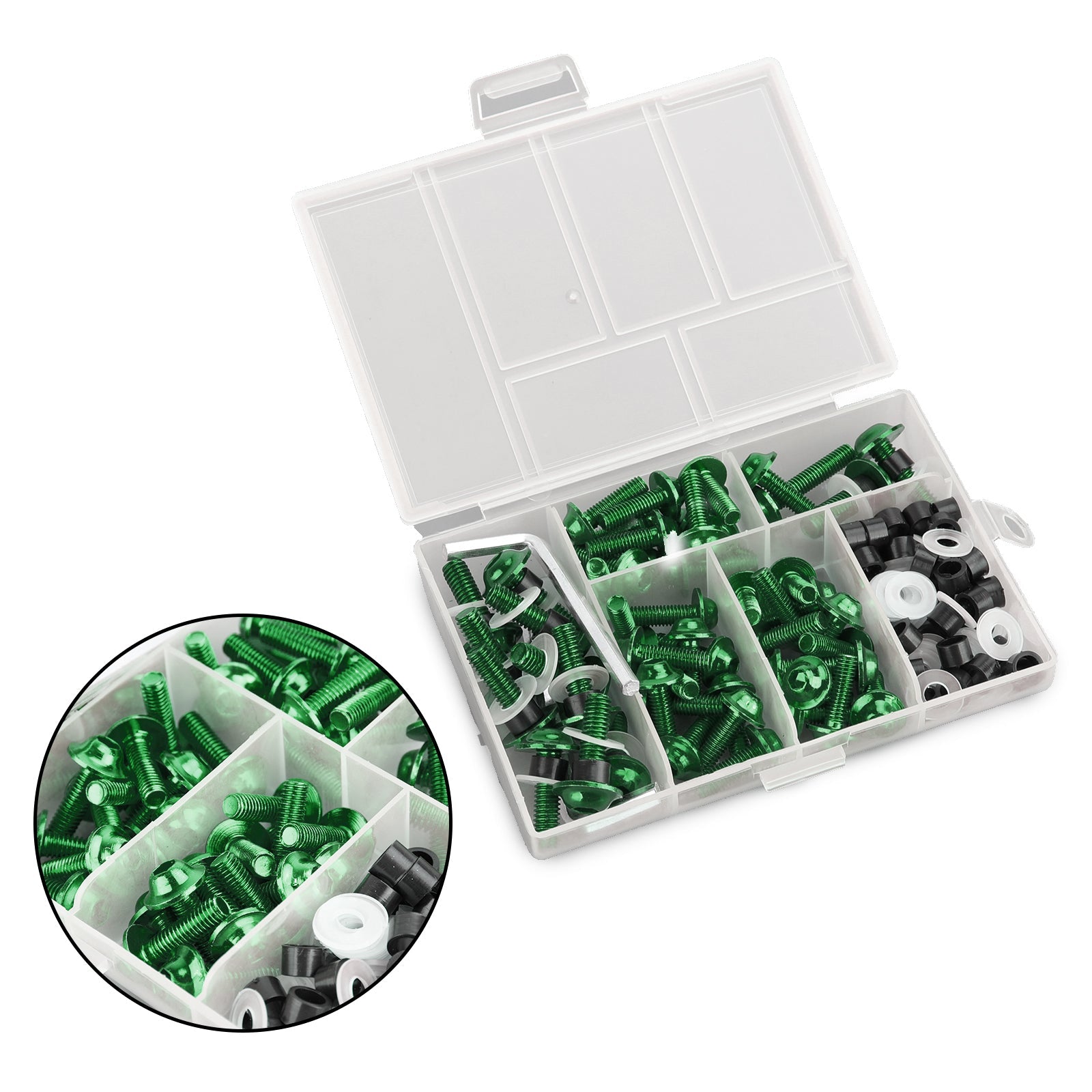 158x Fastener Clip Screw Bolt Kit Motorcycle Sportbike Windscreen Fairing Green Generic