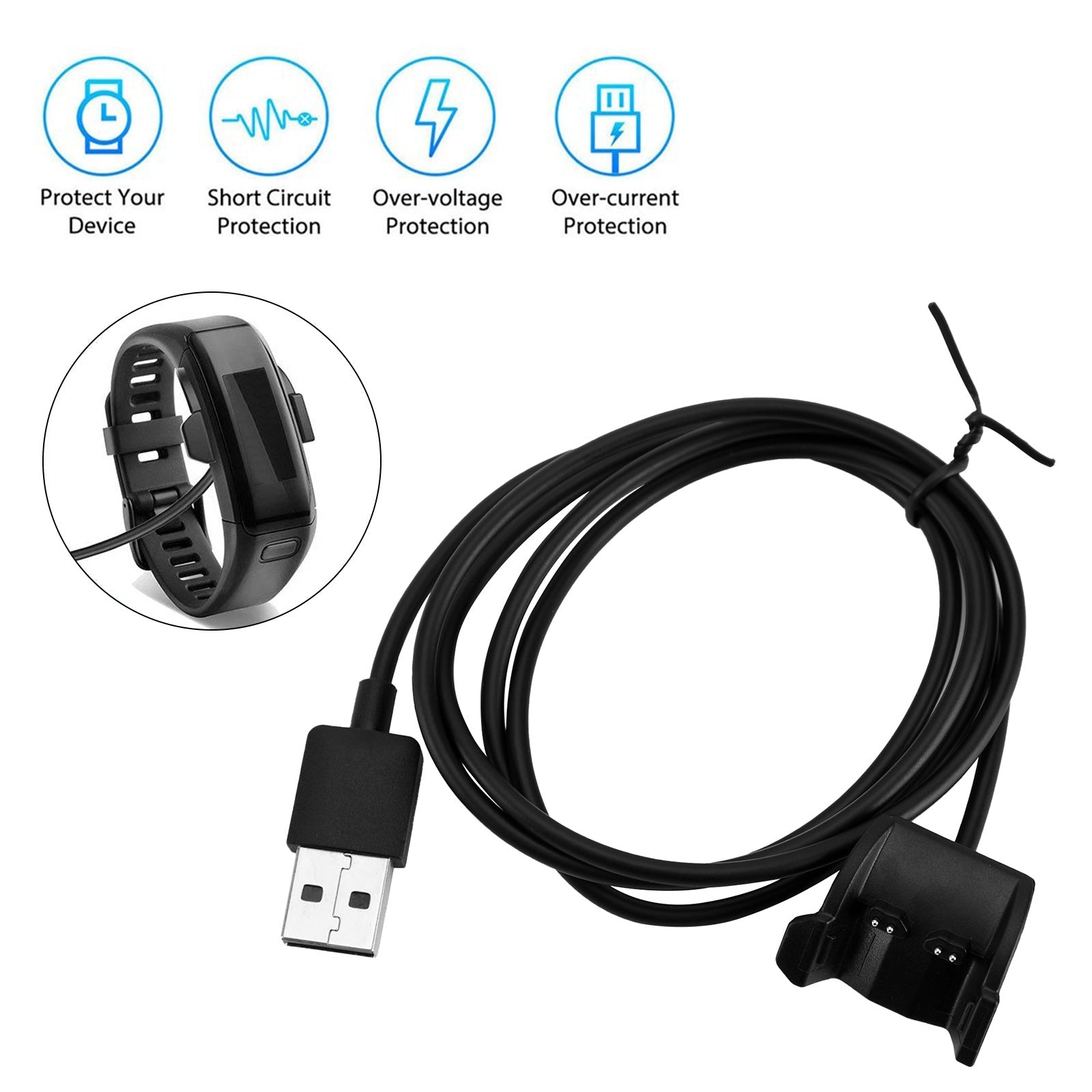 Câble de chargement et de données USB pour montre Garmin Vivosmart 3/4/HR