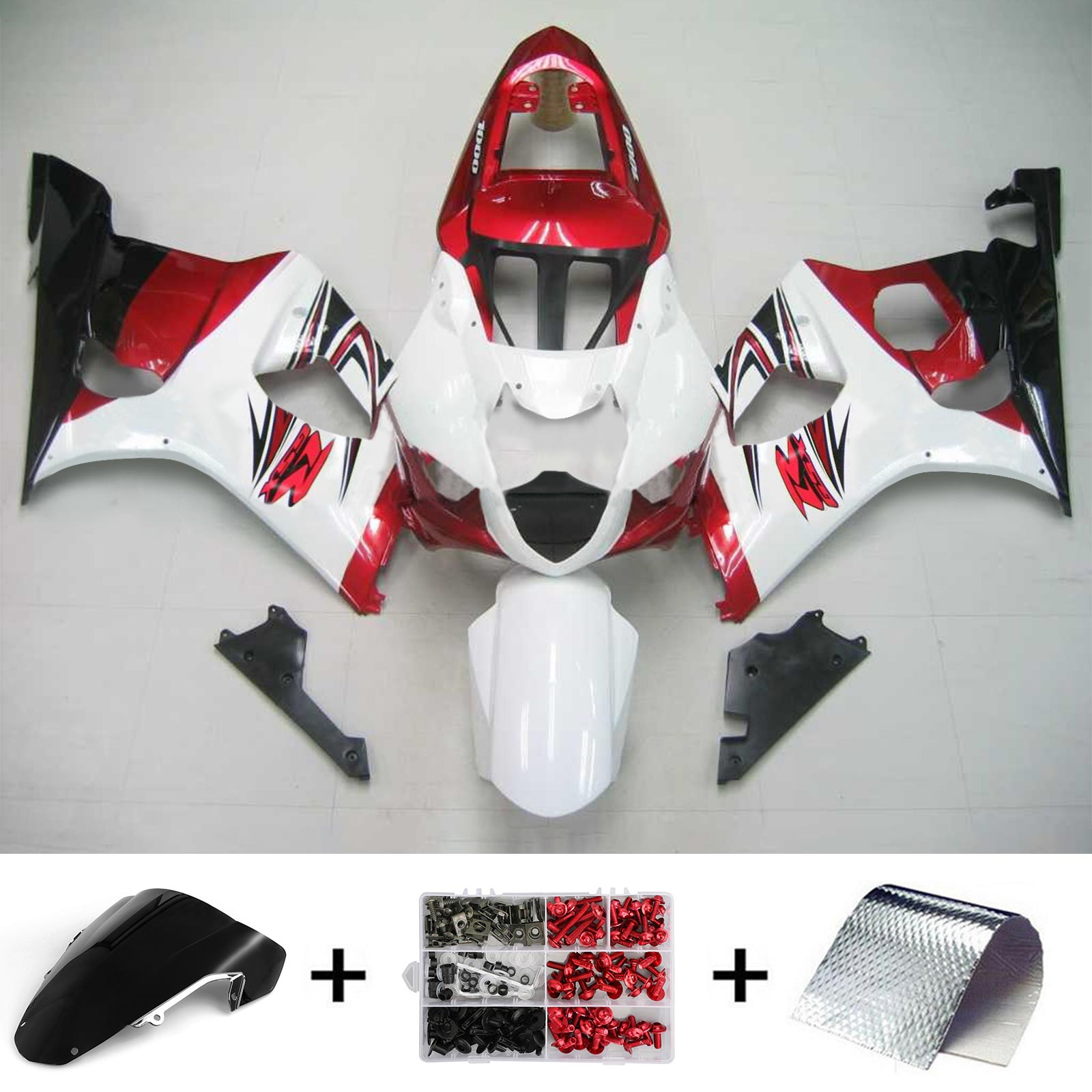 2003-2004 Suzuki GSXR1000 K3 Amotopart Injection Fairing Kit Karosseri Plast ABS #116