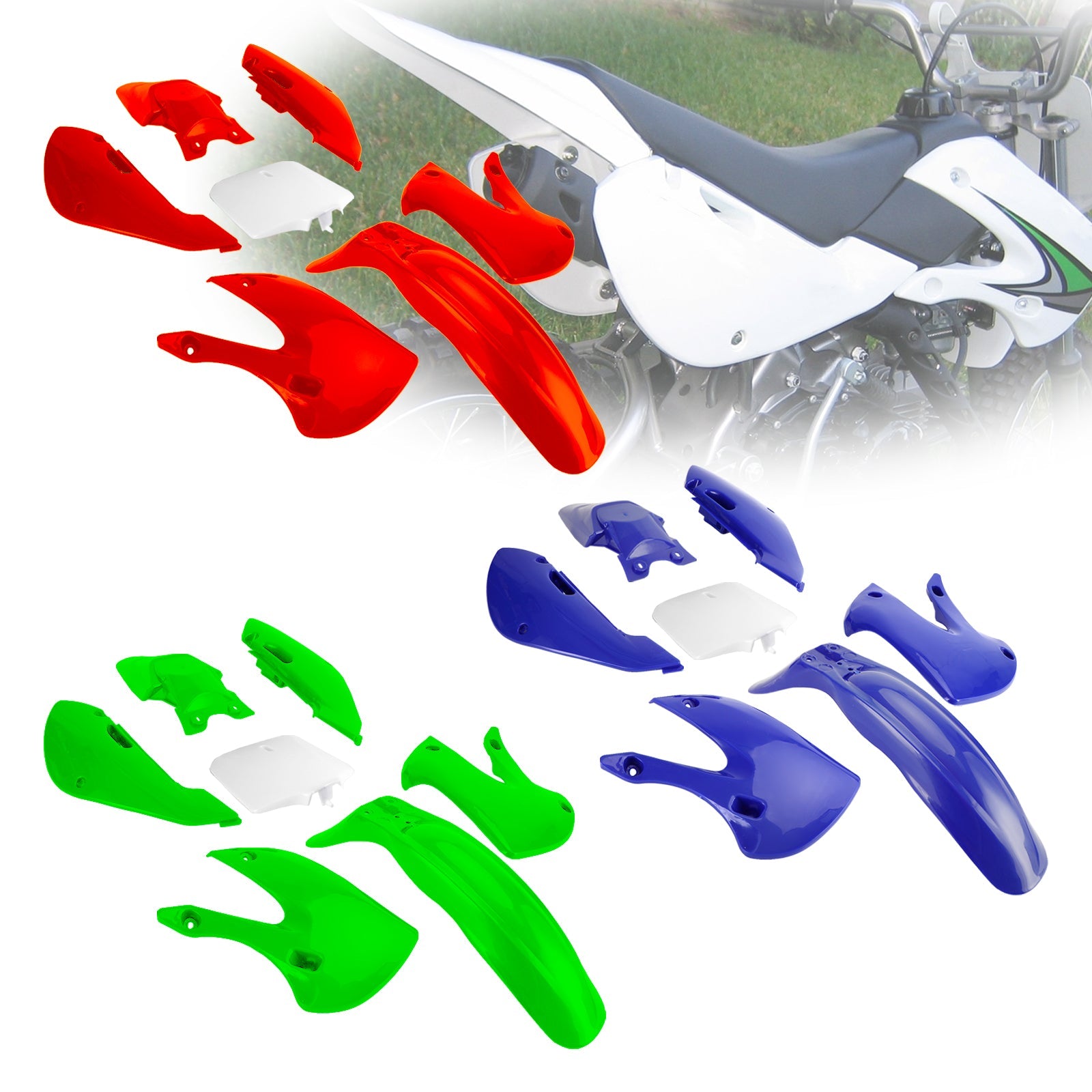 Kit de carénage de carrosserie en plastique ABS d'injection Kawasaki KLX110 KLX65 RM65 DRZ110