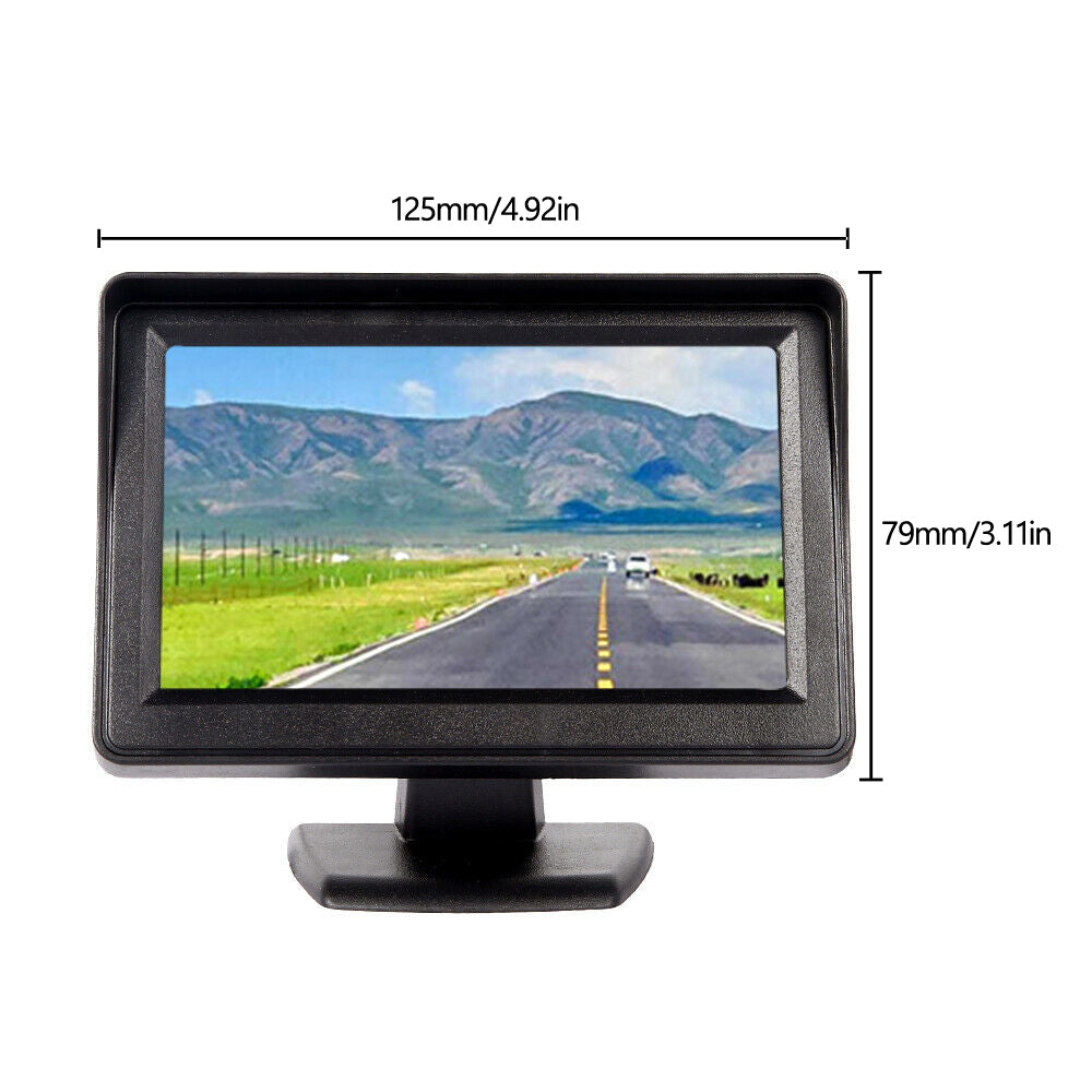 PAL vue arrière HD caméra affichage moniteur inverse 4.3 "TFT LCD moniteur de voiture NTSC