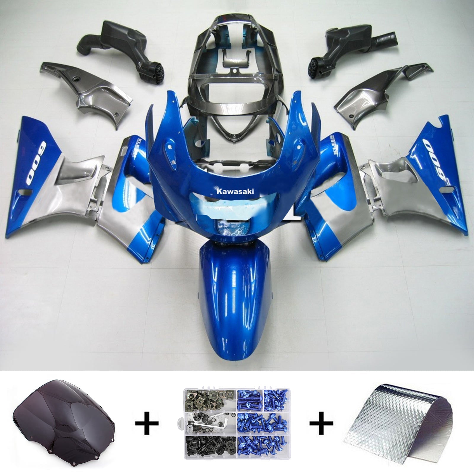 1993-2007 Kawasaki ZZR400 1998-2003 ZZR600 Amotopart Injection Fairing Kit Bodywork Plastic ABS #101