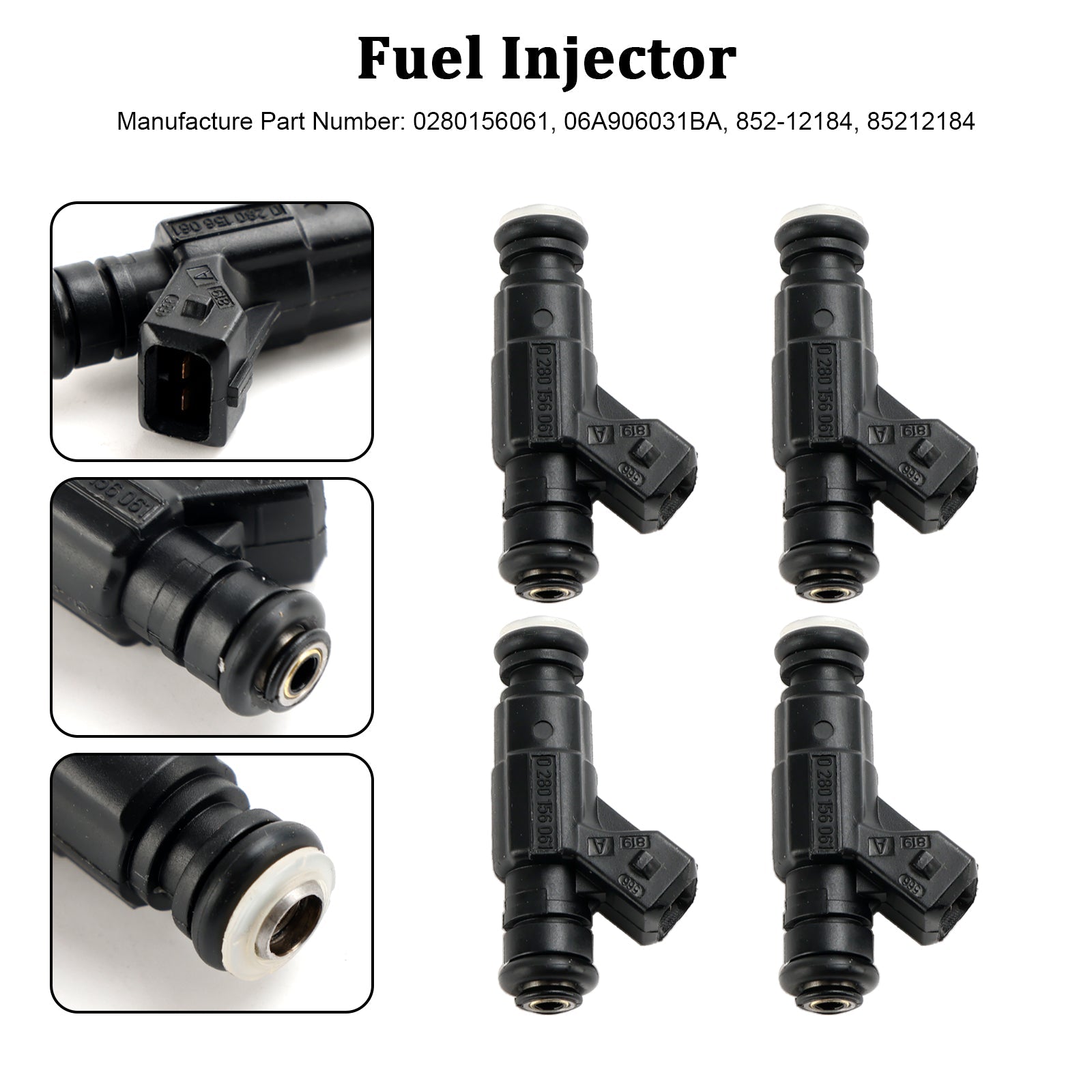 Injecteur de carburant 0280156061, 4 pièces, pour Audi, Volkswagen 1,8 l, 852 – 12184