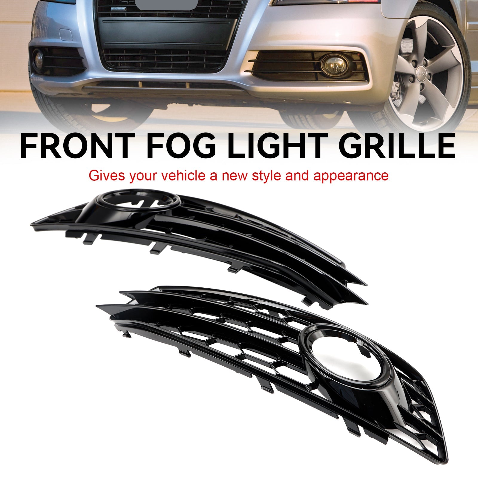 Audi A3 8P S-Line 2009-2012 Honingraat voorbumper mistlamp grillafdekking