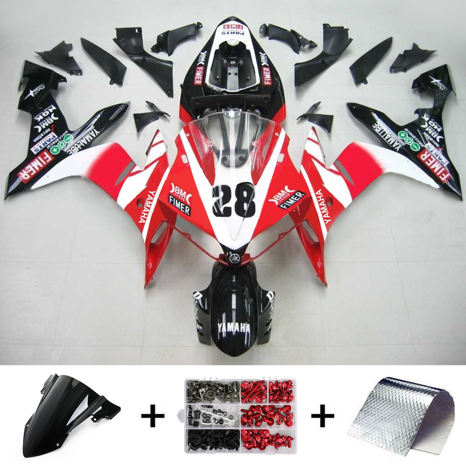 2004-2006 Yamaha YZF 1000 R1 Amotopart Kit de carénage d'injection carrosserie plastique ABS #118