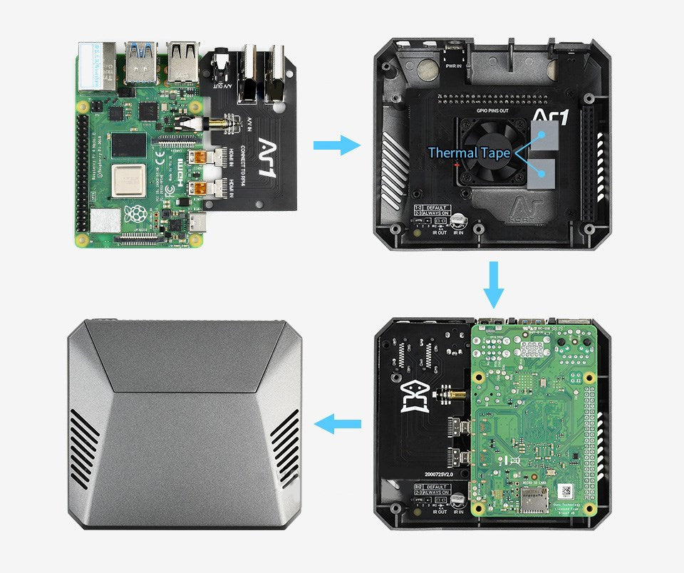 Boîtier en aluminium 2021 pour Raspberry Pi 4, avec bouton d'alimentation sécurisé pour Argon One