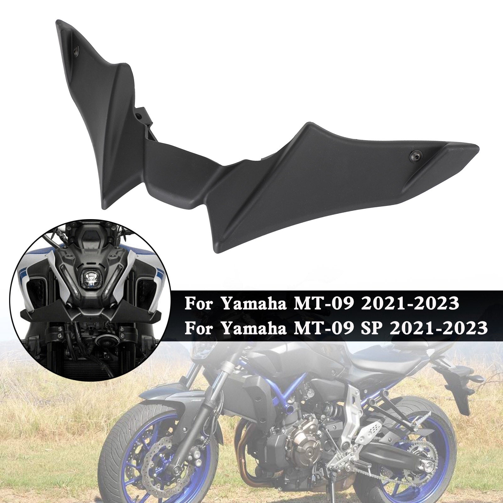 Yamaha MT-09 (SP) 2021-2023 Spoiler de couverture de cône de nez de lèvre de bec de garde-boue avant