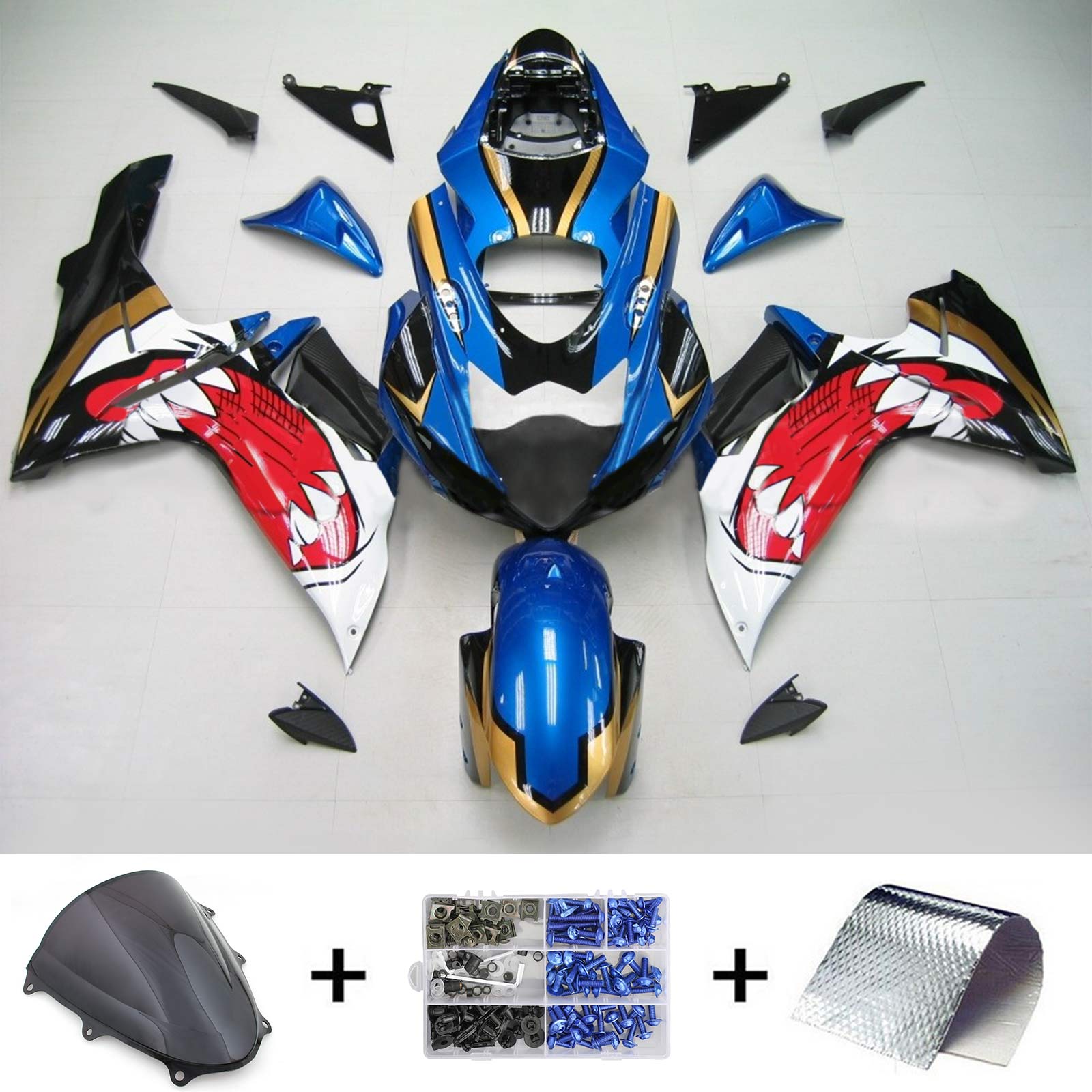 2011-2024 Suzuki GSXR 600/750 K11 Kit de carénage d'injection Amotopart carrosserie plastique ABS #101