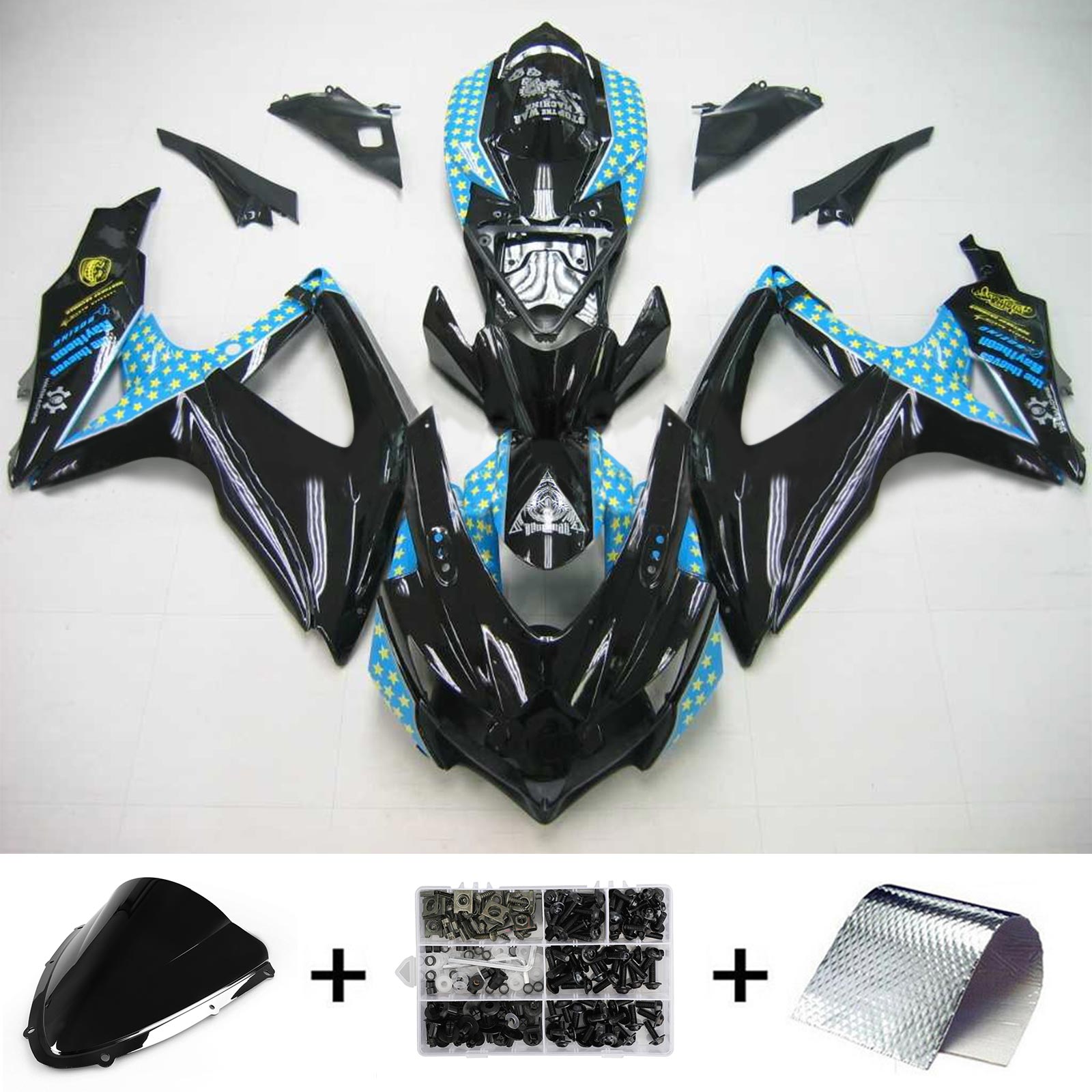 2008-2010 Suzuki GSXR 600/750 K8 Amotopart Injection Fairing Kit Bodywork Plastic ABS #120