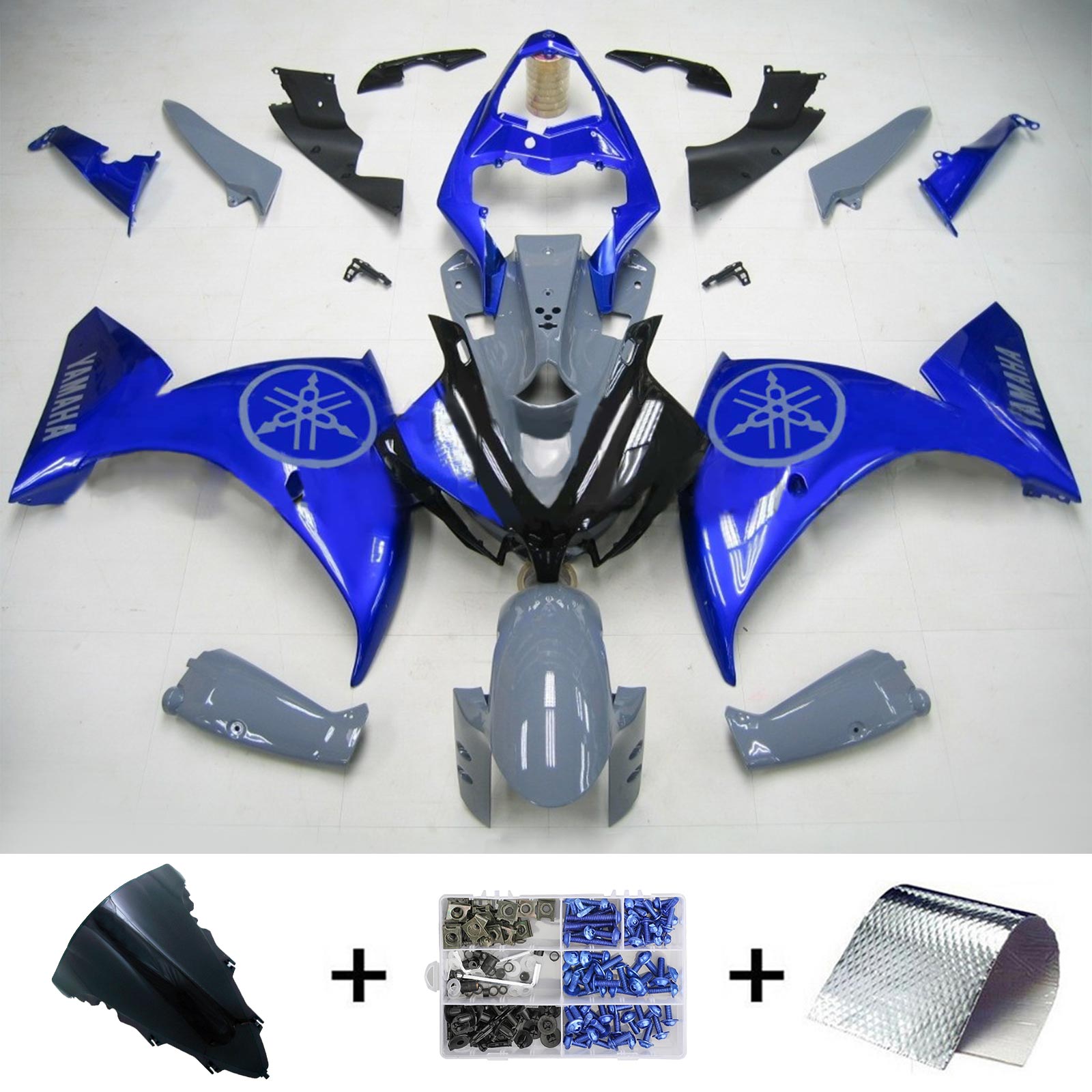 2012-2014 Yamaha YZF 1000 R1 Amotopart Kit de carénage d'injection carrosserie plastique ABS #138