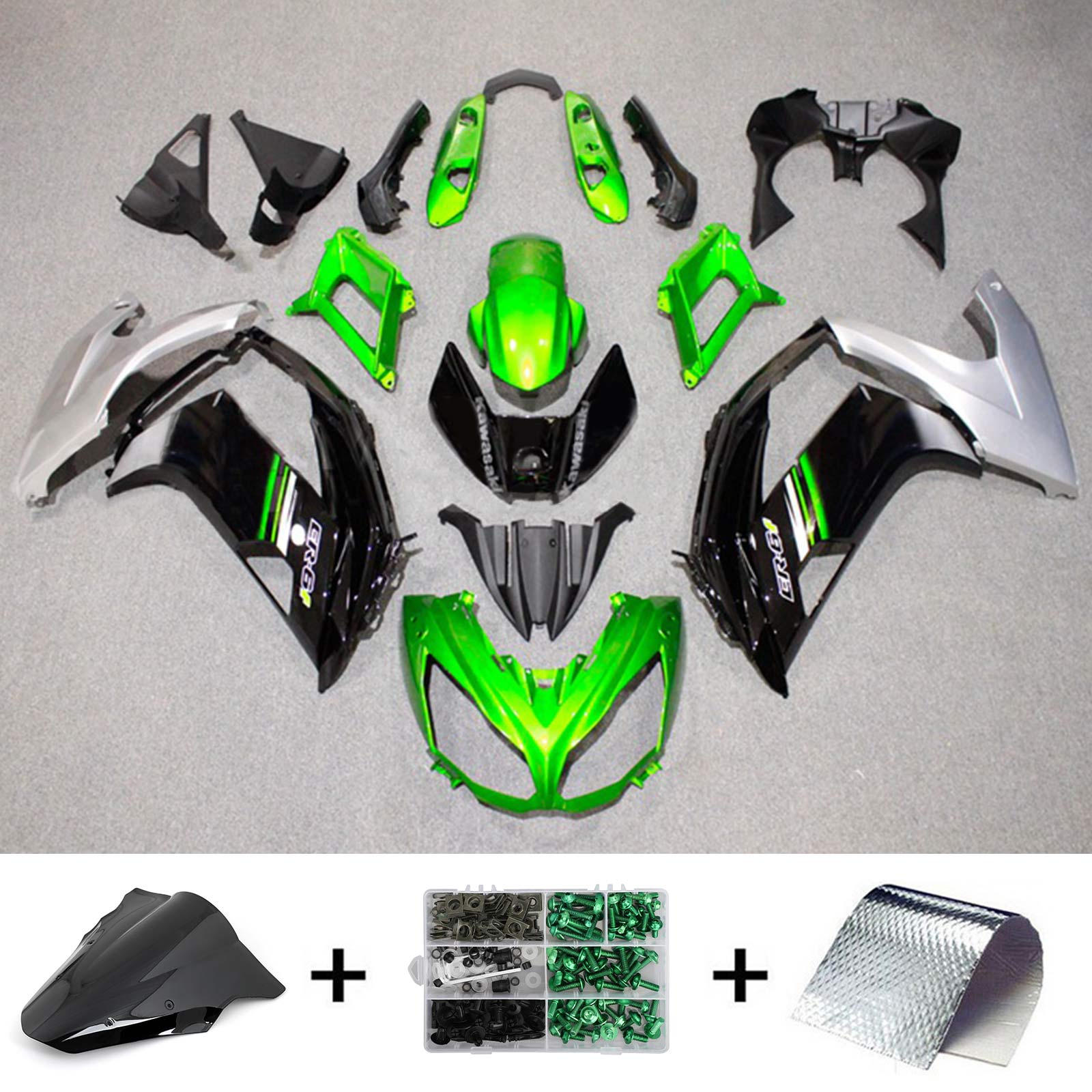 2012-2016 KAWASAKI ER6F NINJA650 AMOTOPART INJECTION FAIRING KIT BORDOWWORD PLAST ABS # 116
