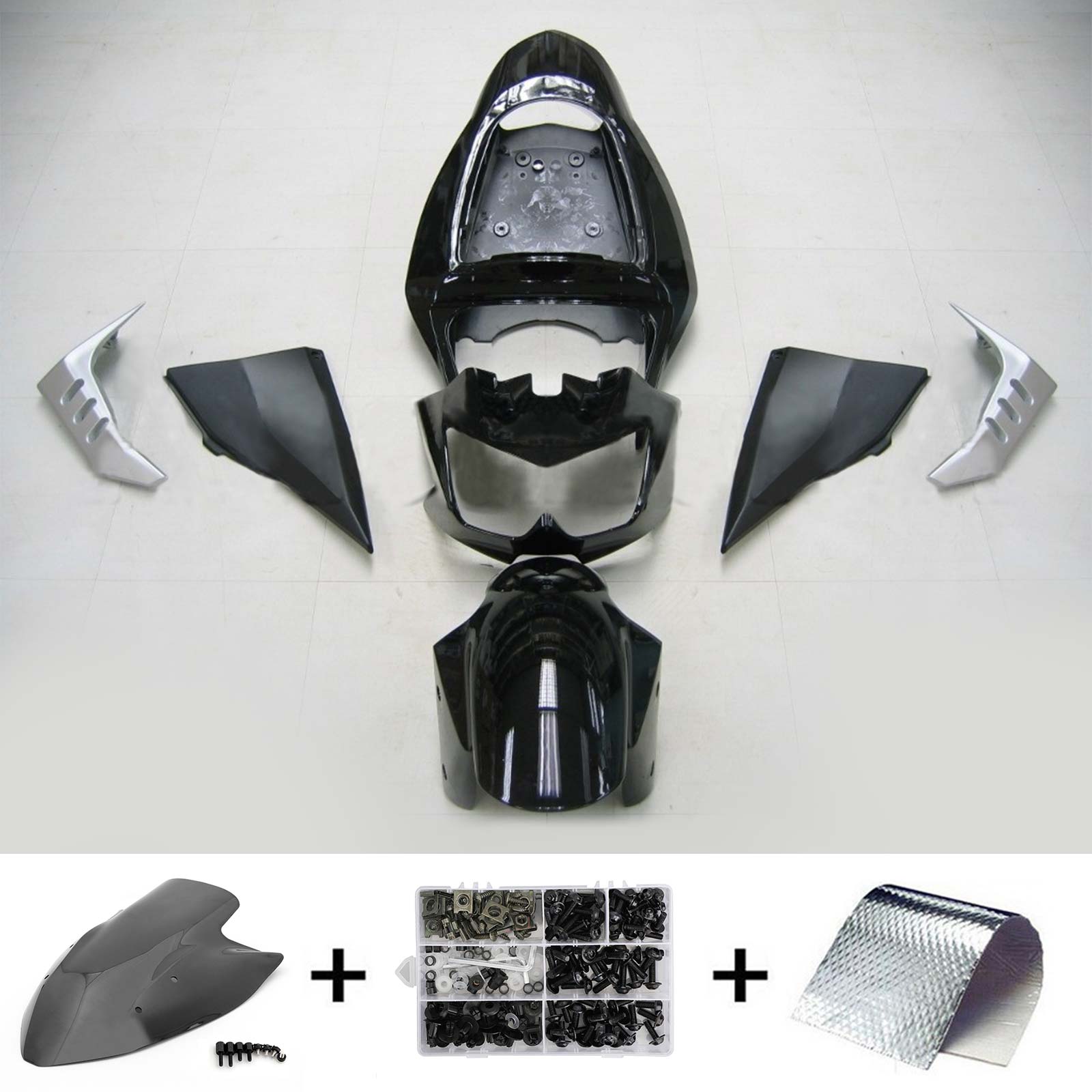 2003-2006 Kawasaki Z1000 Amotopart Black Fairing Kit