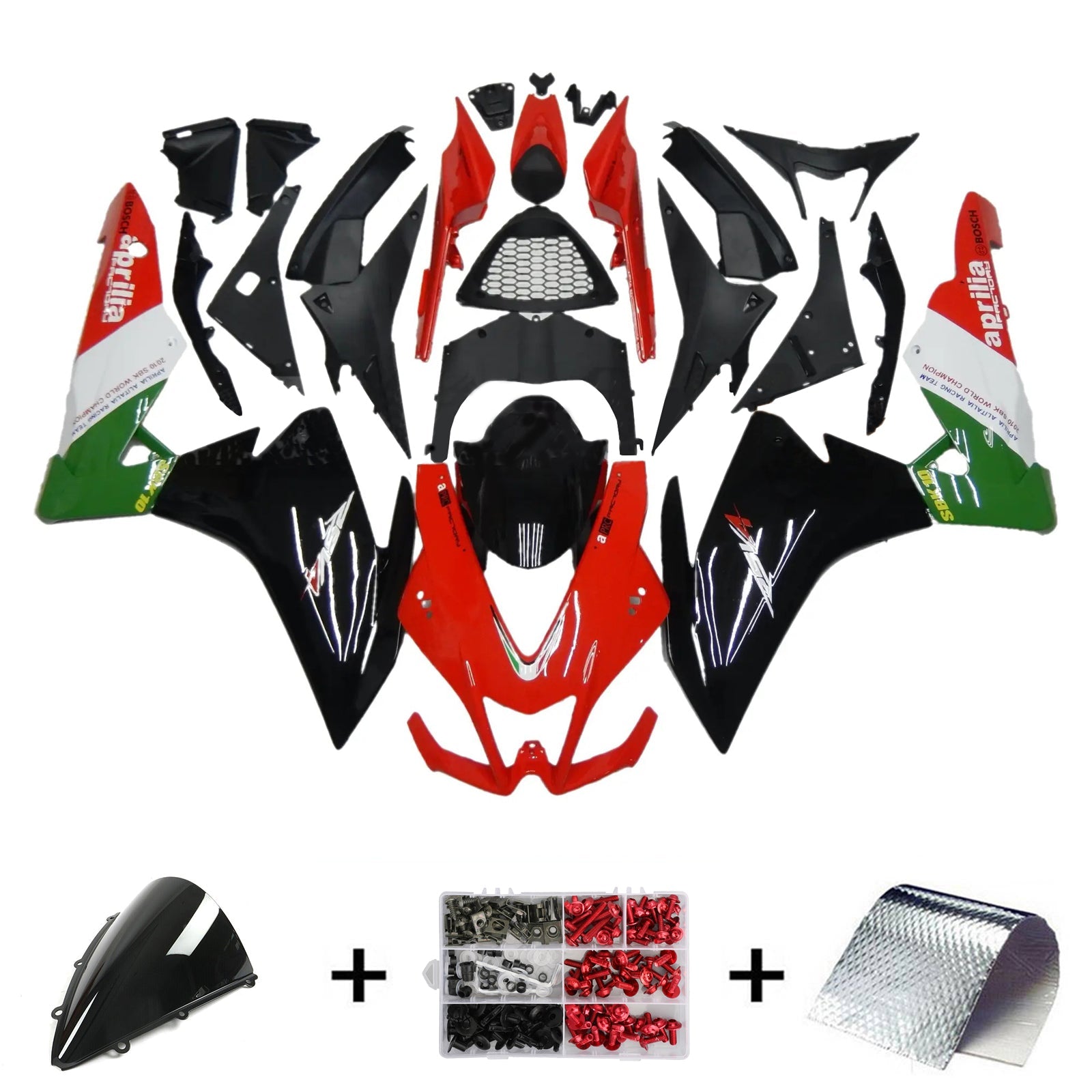 2009-2015 Aprilia RSV4 1000 Kit Carénage Carrosserie Plastique ABS