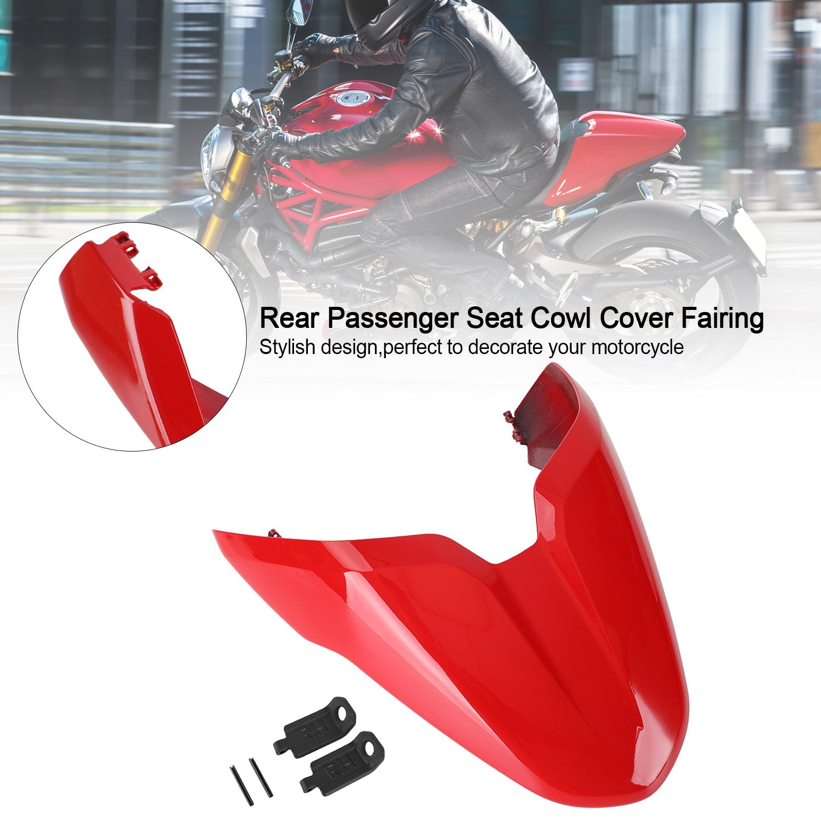 Rear Passenger/Pillion Seat Cover Fairing For Ducati Monster 797 821 1200 Generic