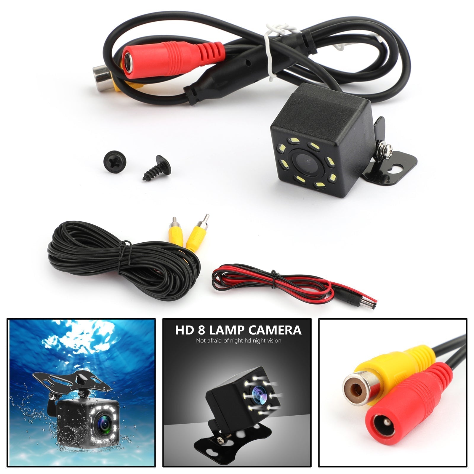 Auto Achteruitrijcamera Backup Camera Achteruit Inparkeren Kentekensysteem Waterdicht 8LED