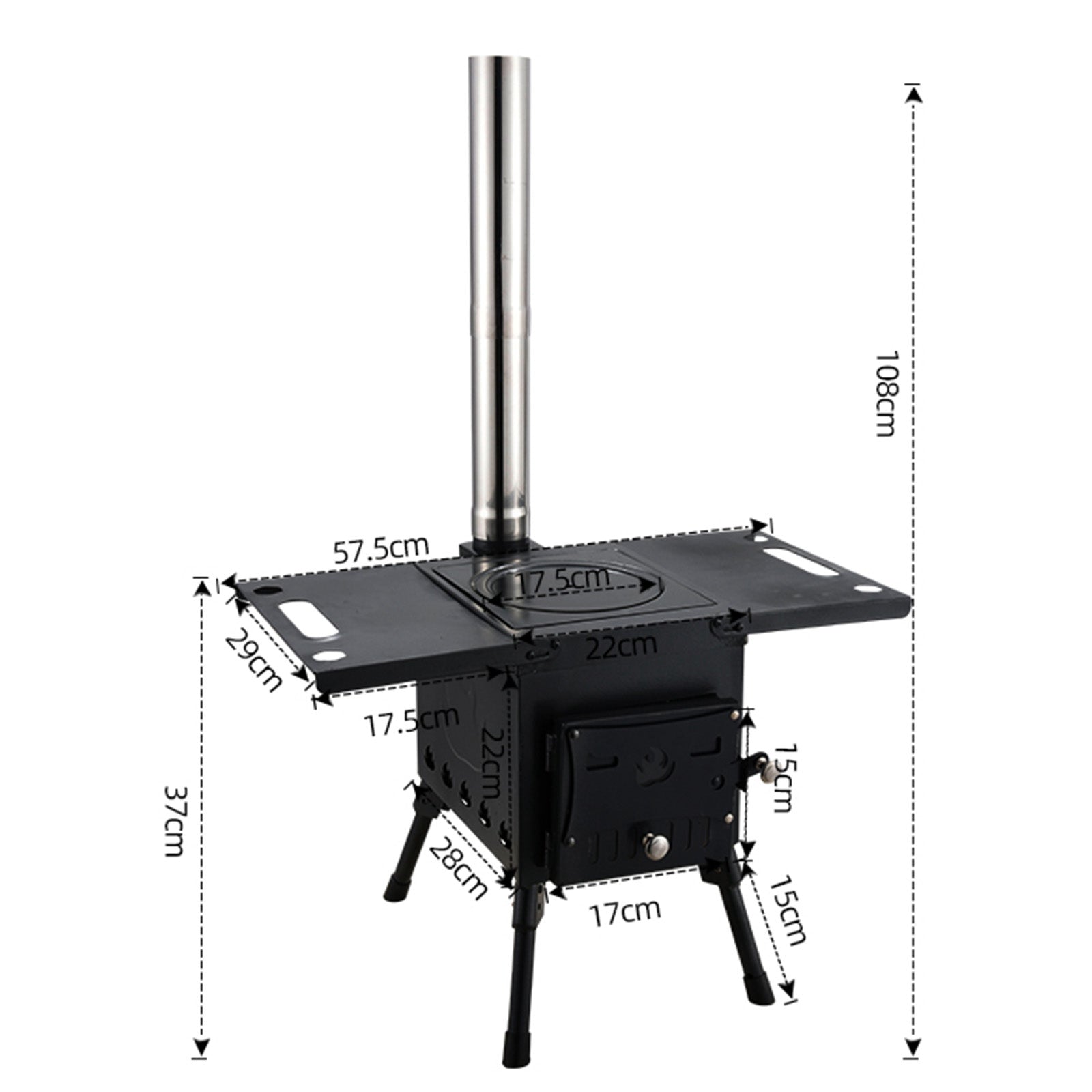 Poêle à bois de Camping Portable en plein air, cuisinier de pique-nique, chauffage pliant, combustion du bois