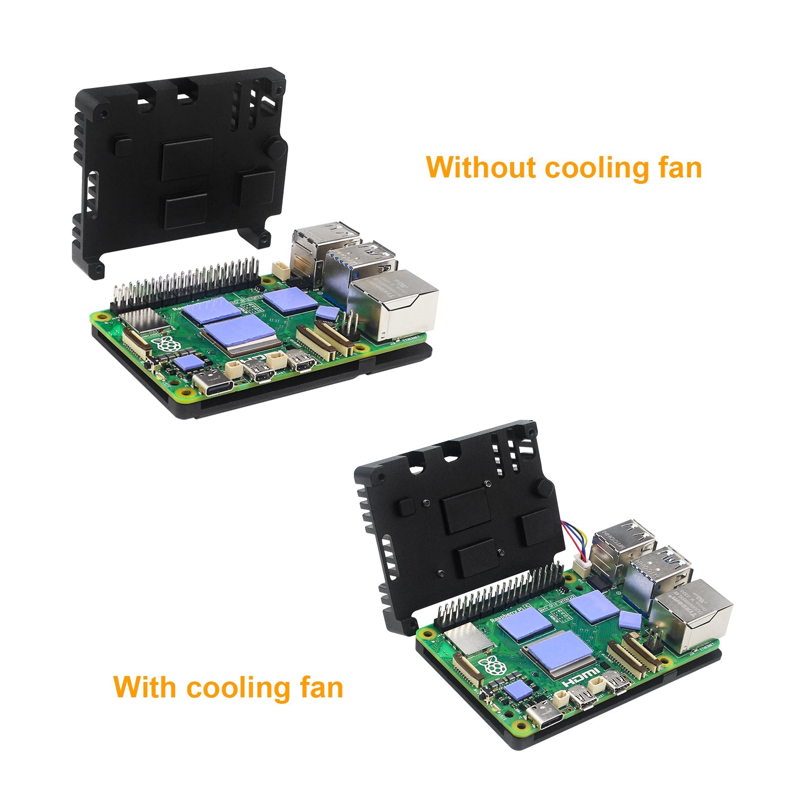 Boîtier métallique Raspberry pi5, refroidissement passif, boîtier en aluminium, ventilateur de refroidissement en option