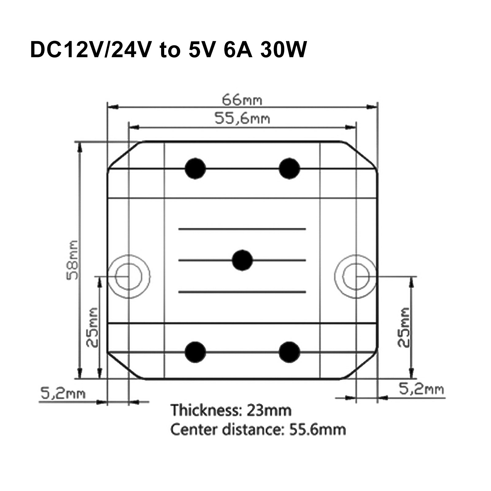 Convertisseur Buck abaisseur DC/DC 12V/24V à 5V 6A, Module d'alimentation régulateur