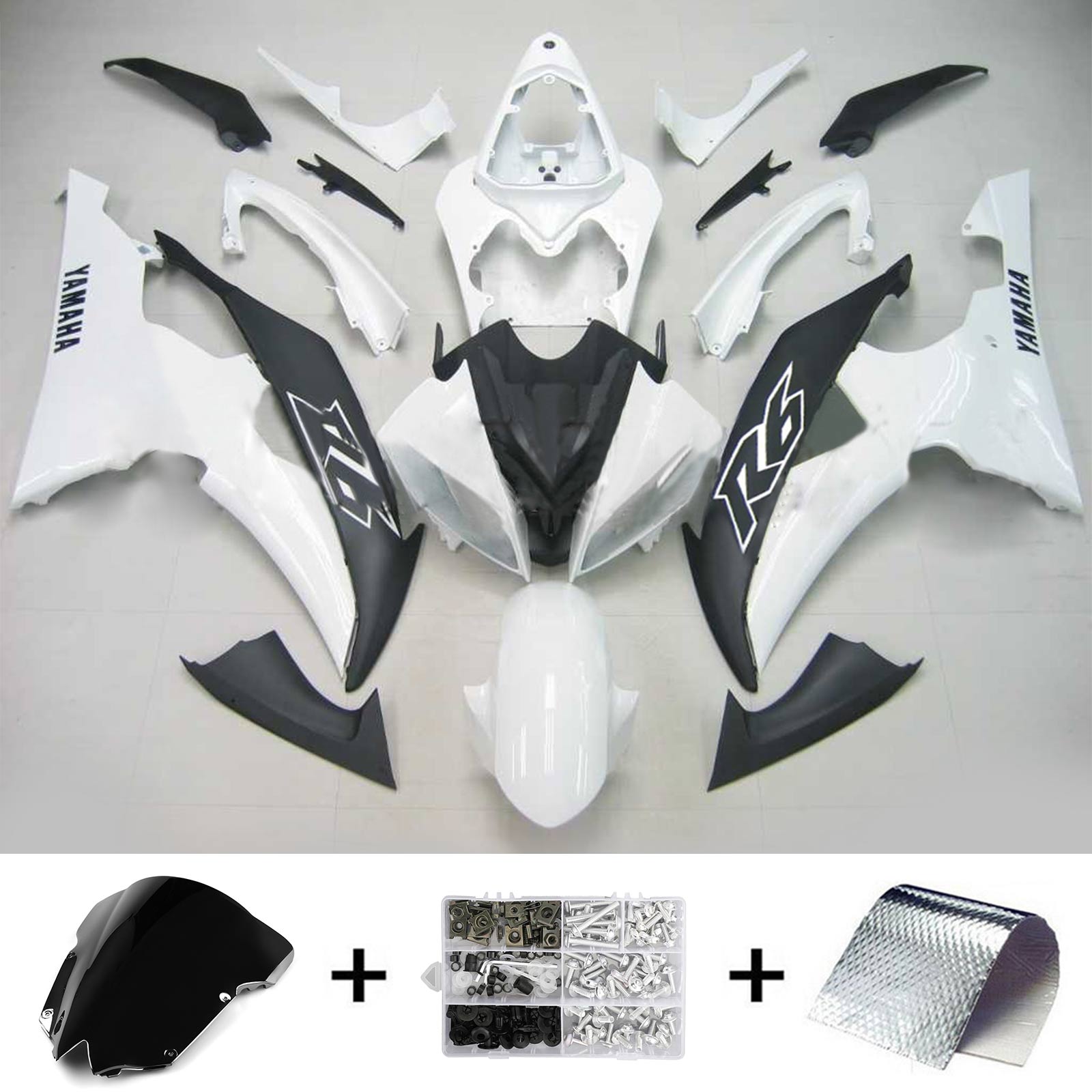 2008-2016 Yamaha YZF 600 R6 Amotopart Kit de carenado de inyección Carrocería Plástico ABS # 115
