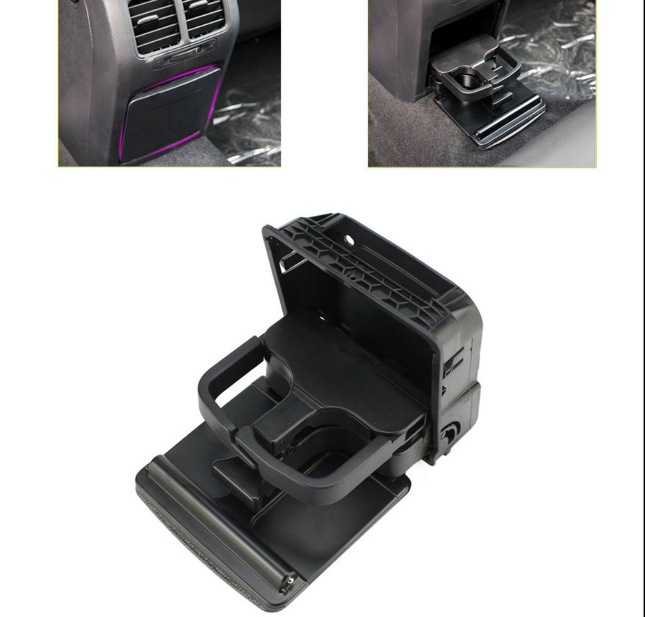 Support de verre de Console centrale d'accoudoir arrière pour VW Jetta Gti MK5 Golf MK6 noir générique