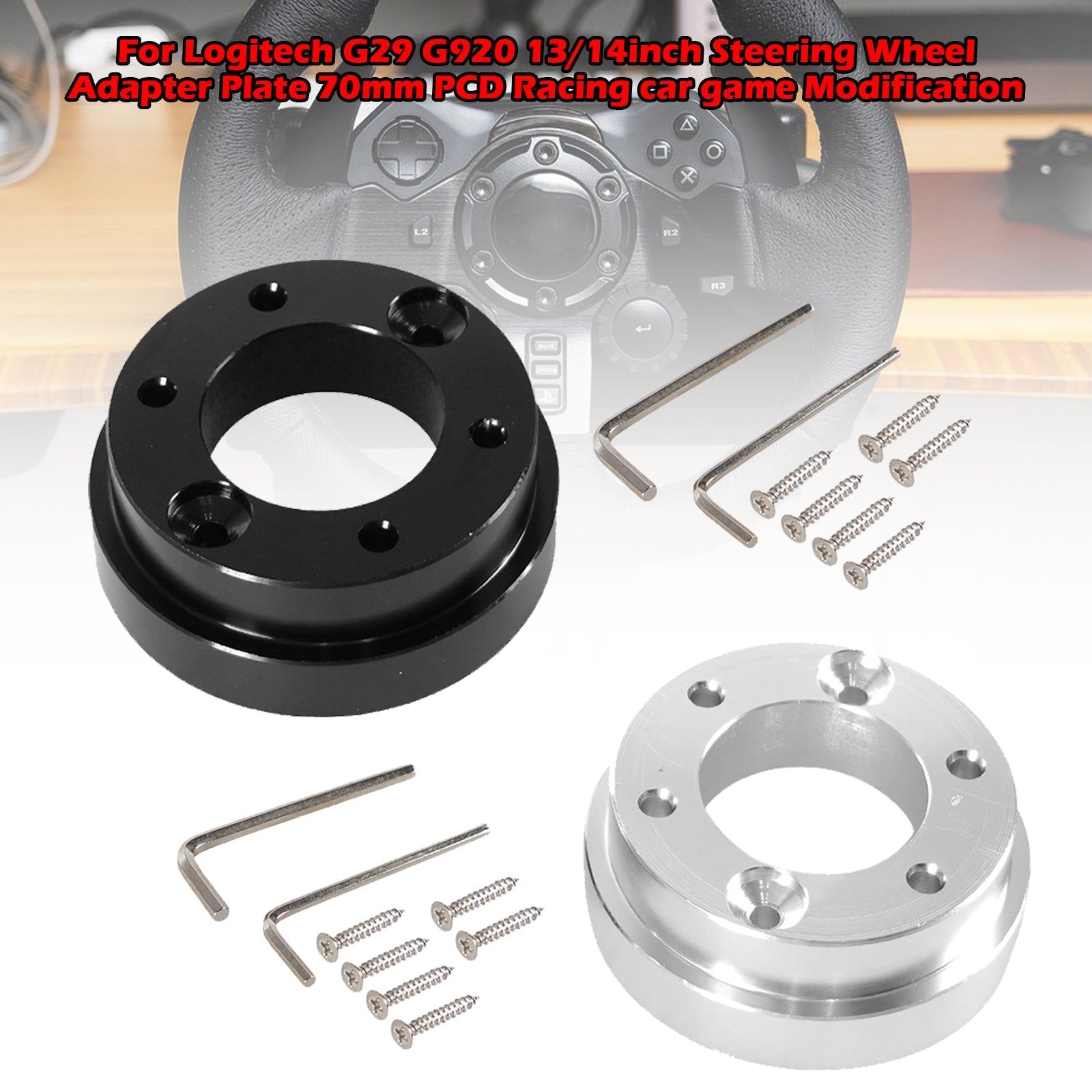 70MM Steering Wheel Adapter Plate For Logitech G29 G920 13/14inch Steering Wheel