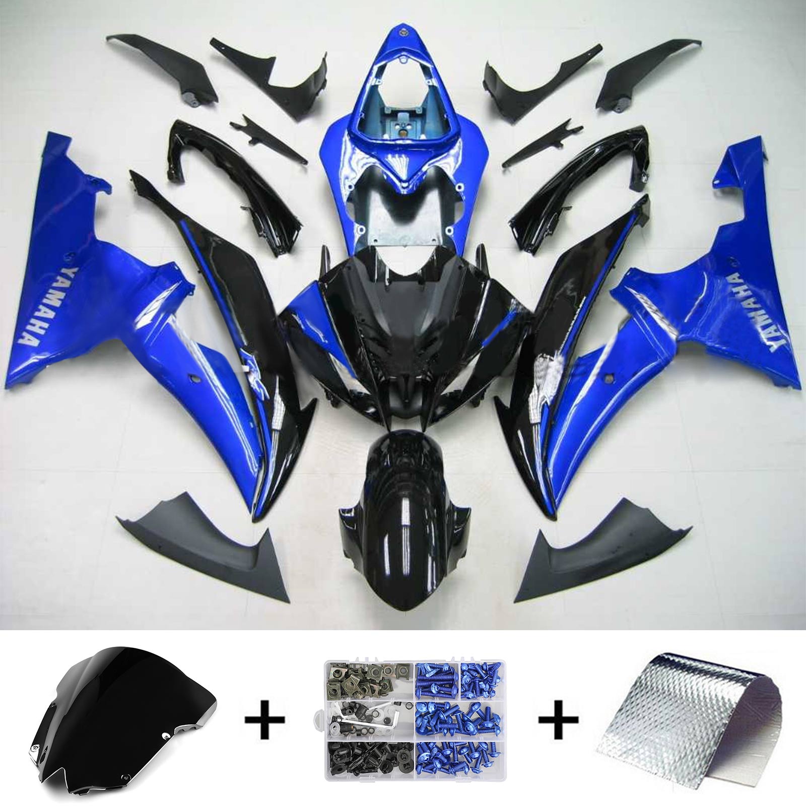 2008-2016 Yamaha YZF 600 R6 Amotopart Kit de carénage d'injection carrosserie plastique ABS #140