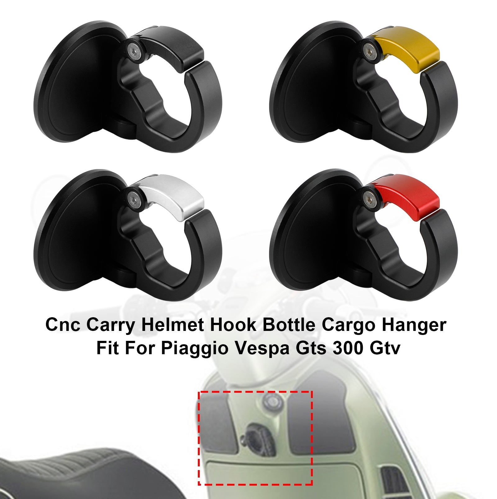 Vespa Gts300 Gtv Helmet Hook Fast Lock Storage Holder Accessories Cnc