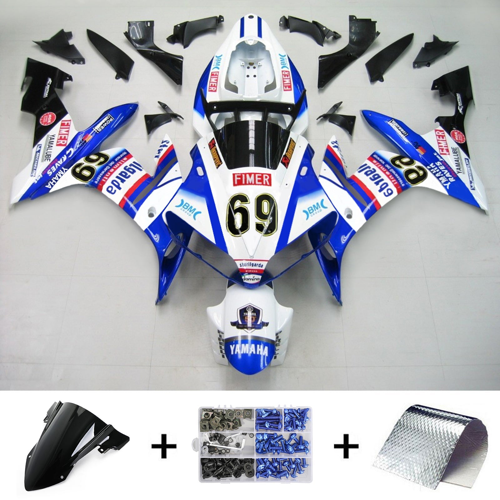 2004-2006 Yamaha YZF 1000 R1 Kit de carénage d'injection carrosserie plastique ABS #137