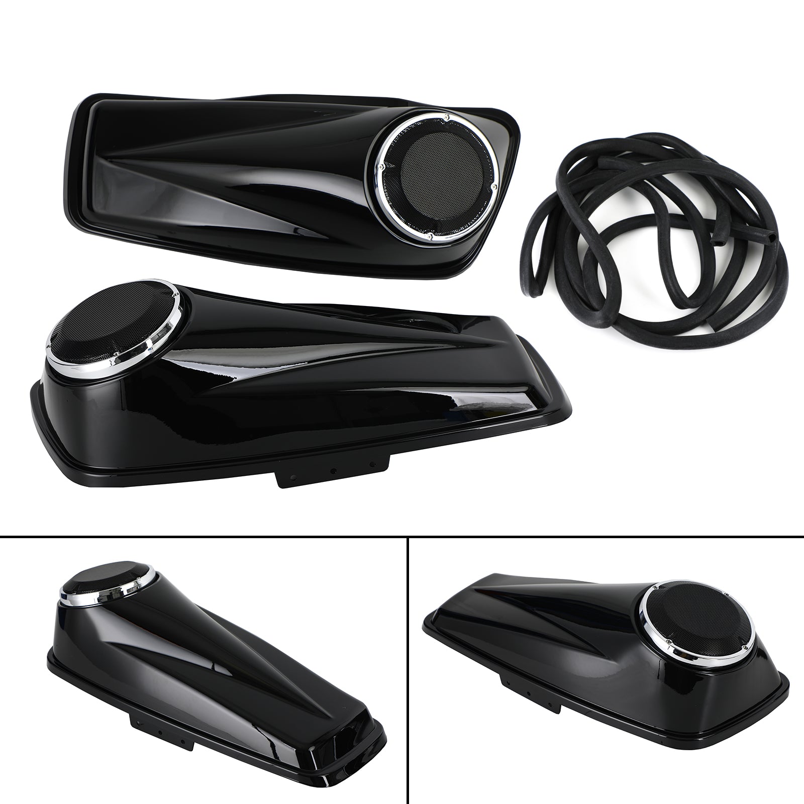 6.5 inch Saddlebag Lid Bra Covers Harley Touring Electra Street Glide 14-21,Black 6.5" Saddlebag Speaker Lids For Harley Touring Road King Glide 2014-2021,6.5" Gloss Black Saddlebag Lids Saddle Bag Cover For Harley Classic Glide 14-21