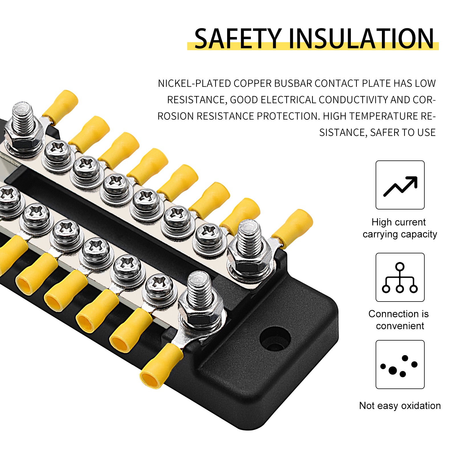 2/4/6/12 Way Dual-row Car Bus Bar Block with Dust Cover Distribution Terminal