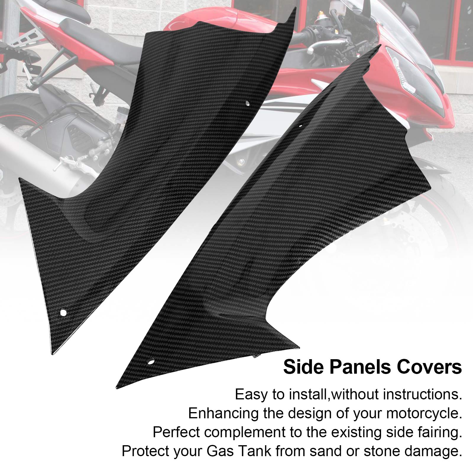 Gas Tank Side Cover Panel Trim Fairing Cowl for Yamaha YZF YZFR6 R6 2008-2014 Carbon Generic