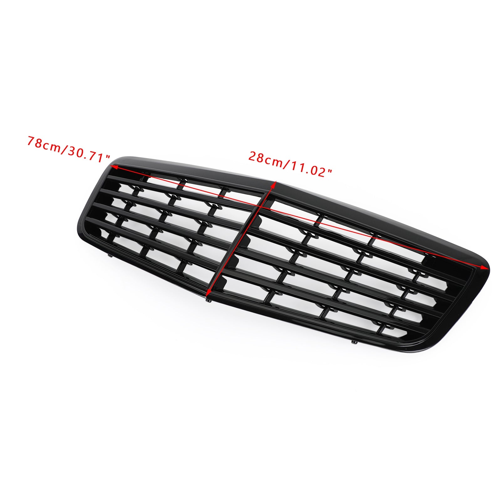 2007-2009 Mercedes Benz W211 E350 E500 E63 AMG Front Bumper Grille Grill Gloss Black