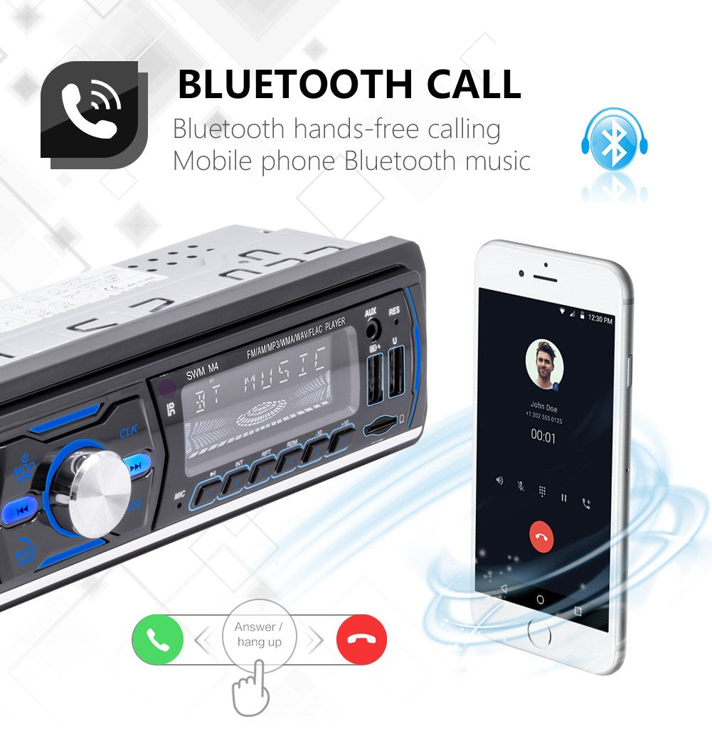 Autoradio Stereo 1Din Bluetooth FM Audio Muziekspeler DAB/MP3/USB/AUX In het dashboard