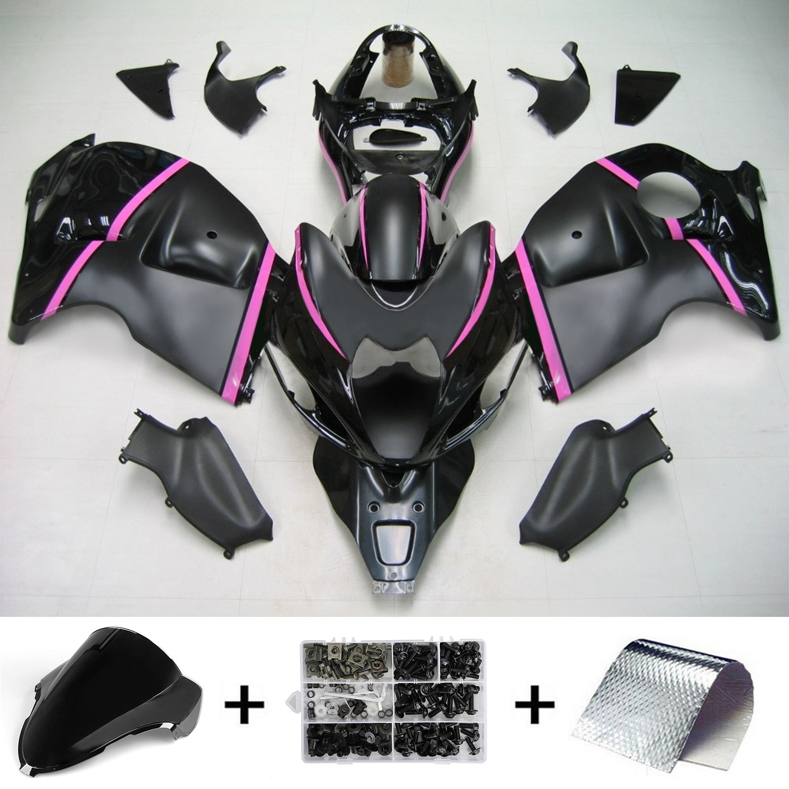 1999-2007 Suzuki Hayabusa GSX1300 Amotopart Kit de carénage d'injection carrosserie plastique ABS #106