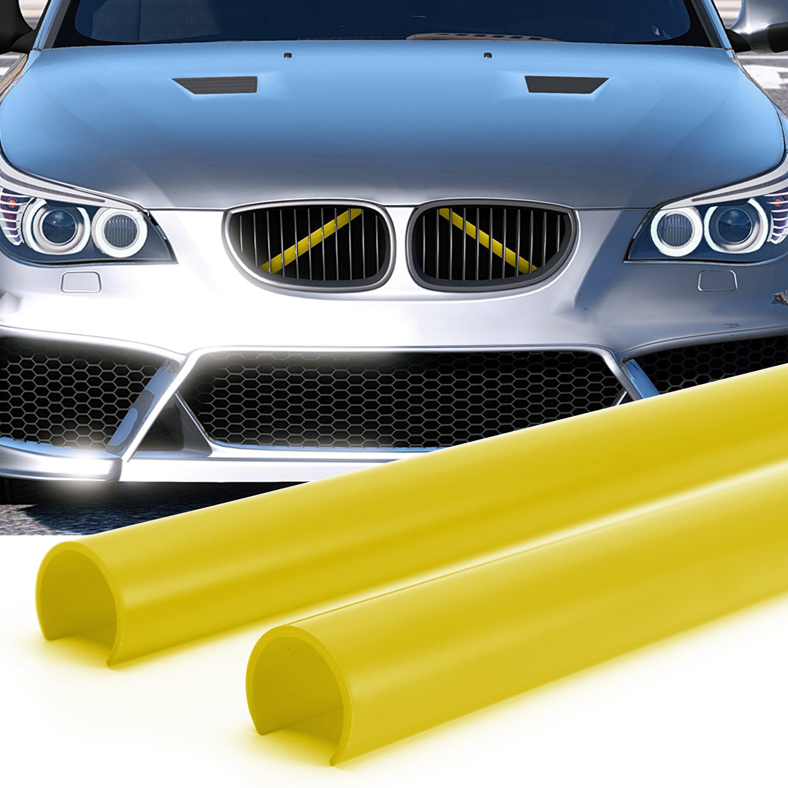 #E Color Support Grill Bar V Brace Wrap For BMW E60 Yellow