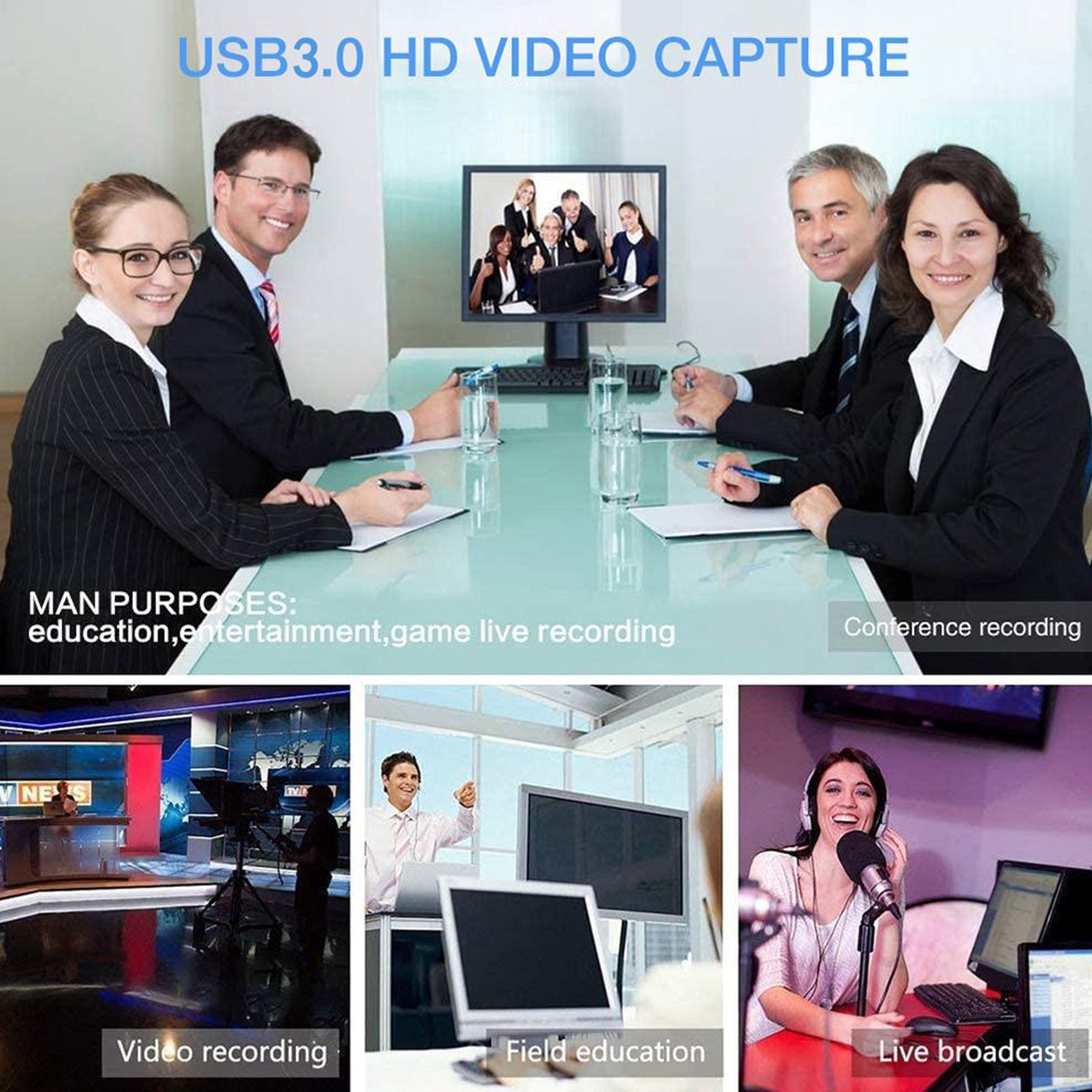 Type-C USB3.0 deux-en-un 4K HD carte de capture vidéo 1080P60Hz jeu diffusion en direct