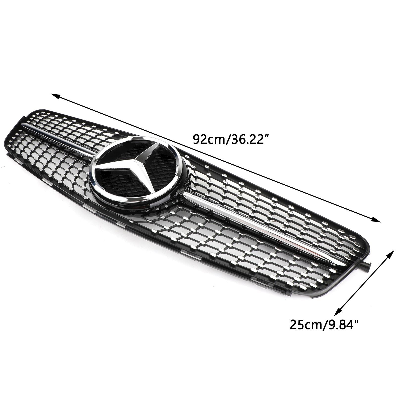 Benz Classe C 2008-2014W204 Grille de calandre avant chromée noire diamantée générique C180/C200/C230/C250/C280/C300/C350